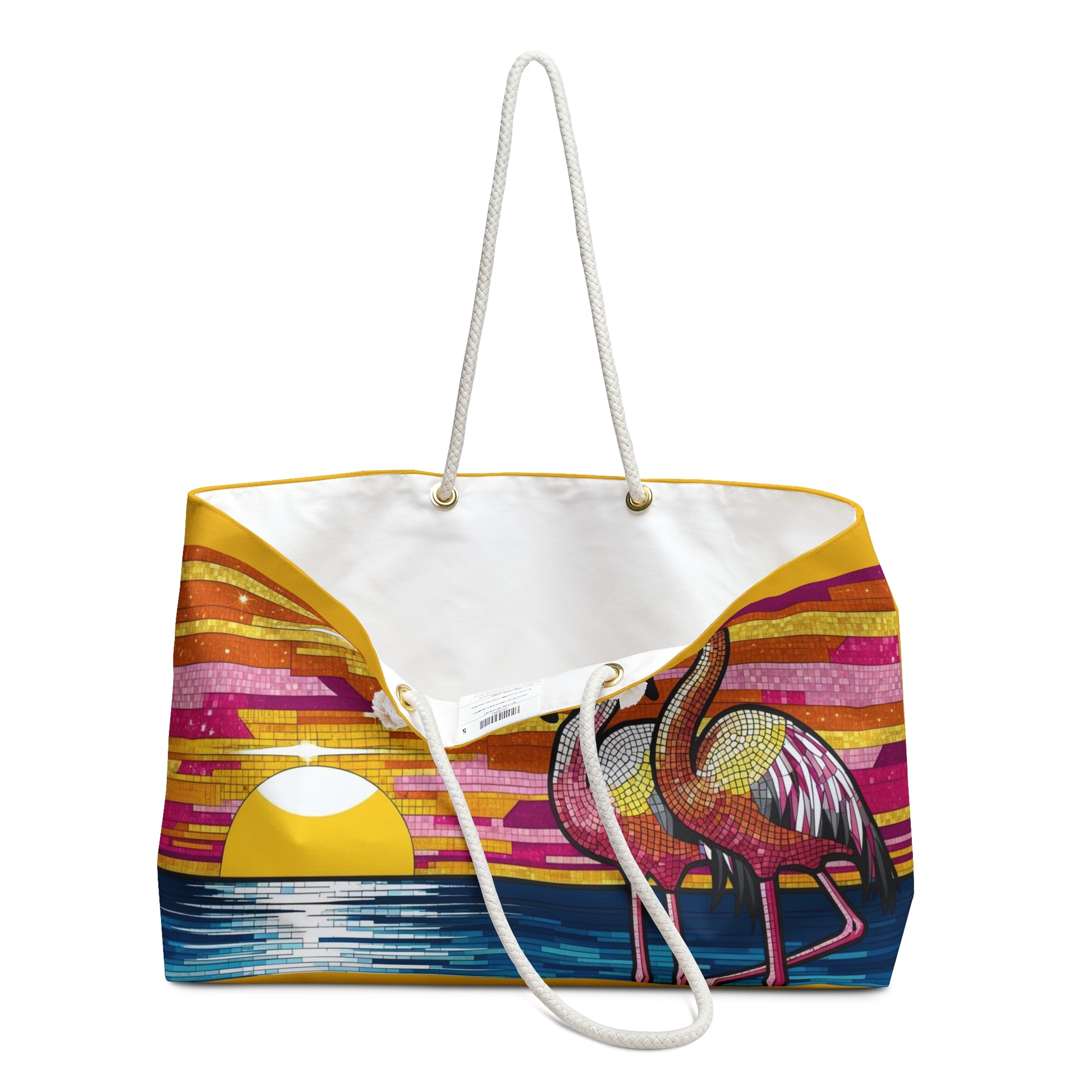 Vibrant Flamingo Weekender Bag, Bright Travel Tote, Beach Adventure Bag, Summer Getaway Essentials, Gift for Travel Lovers, Colorful Pool