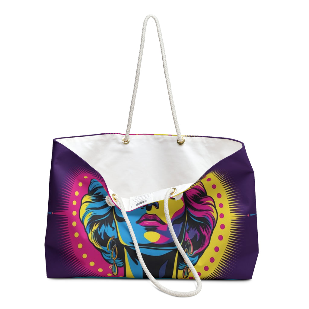 Vibrant Goddess Weekender Bag - Boho Travel Tote, Beach Bag, Yoga Bag, Festival Essential, Gift for Her