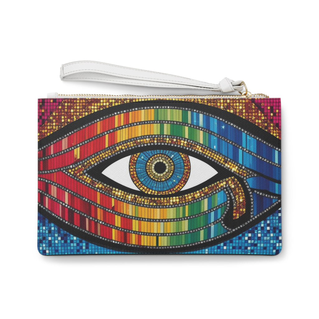 Colorful Eye Pattern Clutch Bag | Bohemian Accessory, Trendy Evening Purse, Unique Gift, Festival Fashion, Statement Accessory
