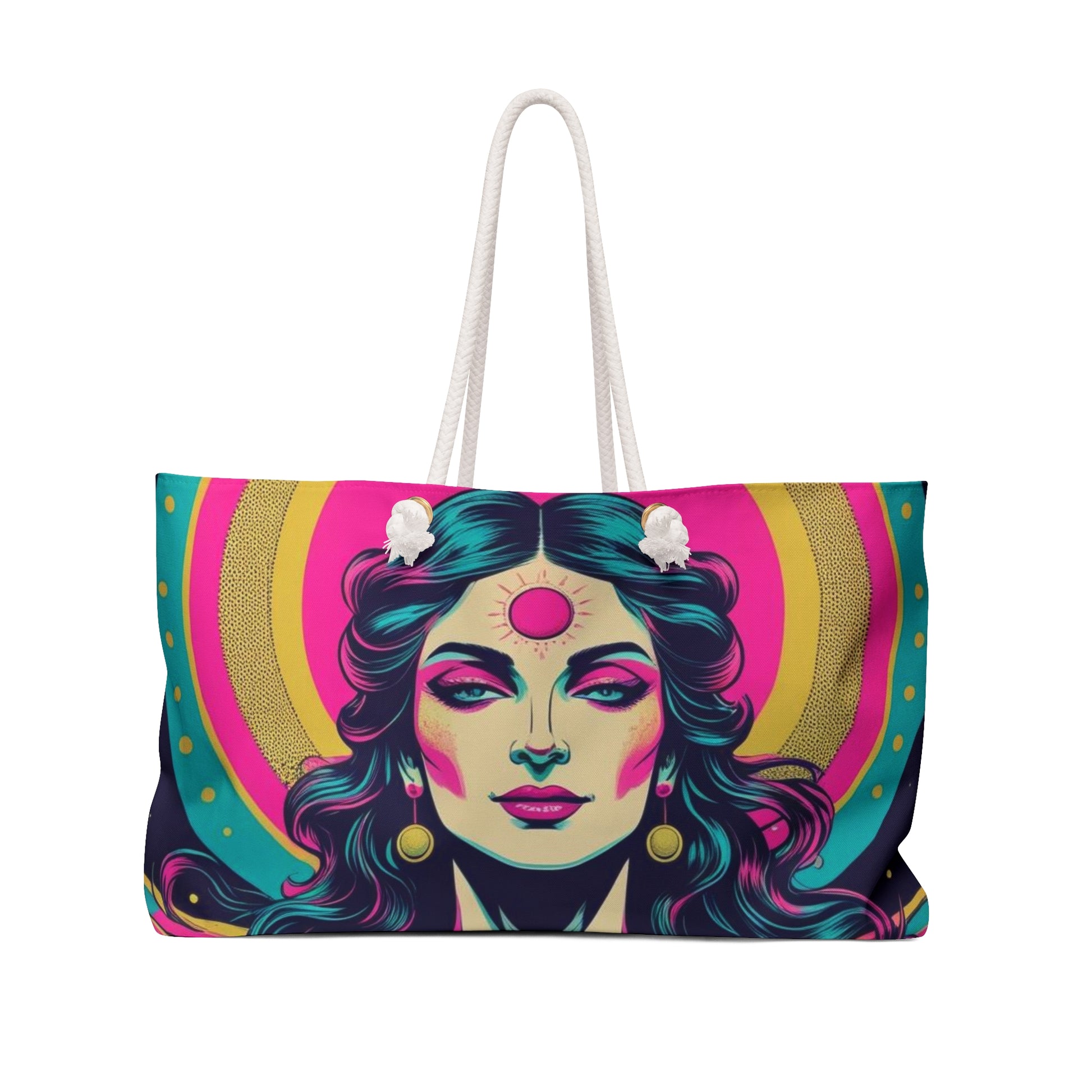 Goddess Art Weekender Bag | Boho Travel Tote, Gypsy Bag, Festival Carryall, Beach Bag, Unique Gift for Her