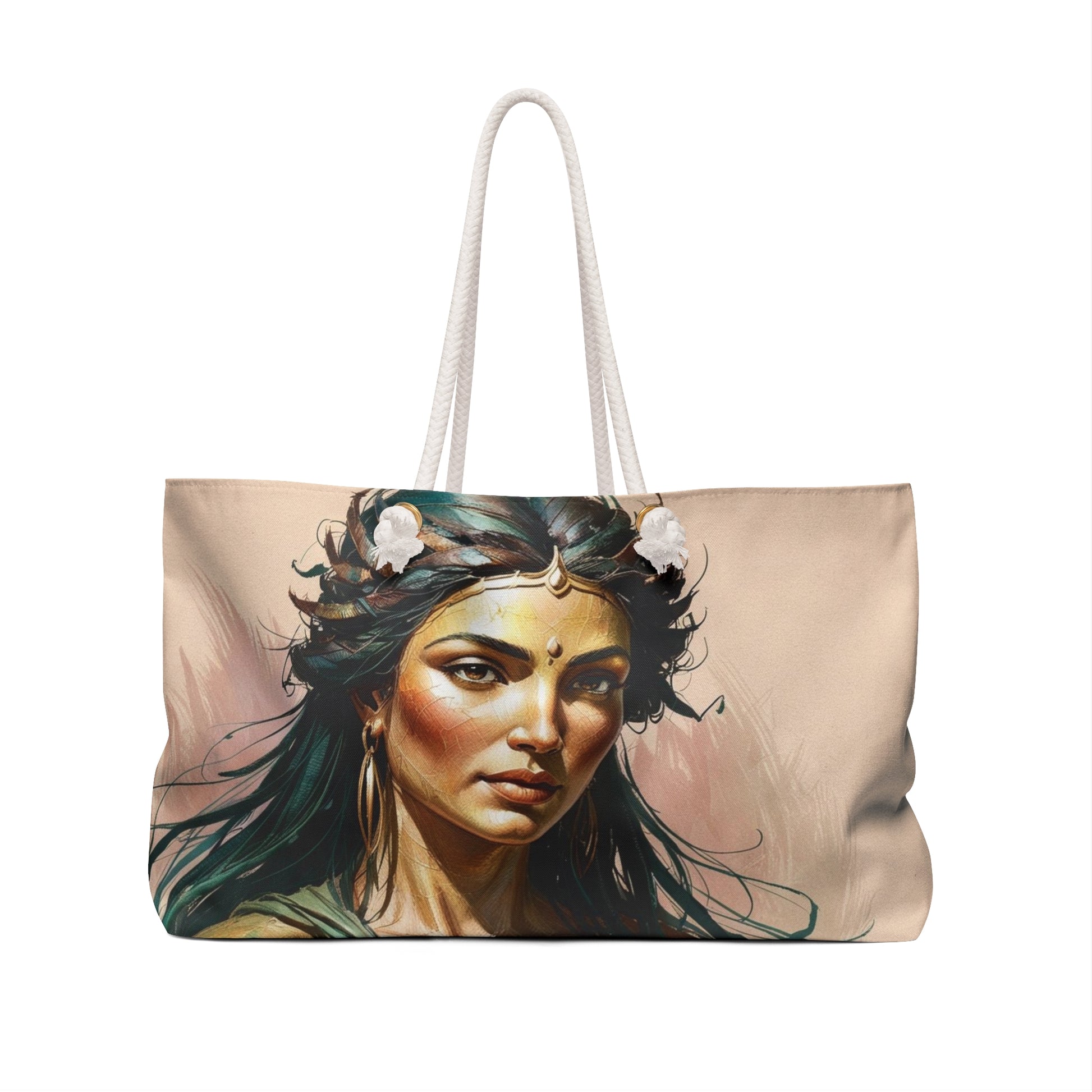 Divine Feminine Bohemian Weekender Bag - Carry-On Travel Tote for Women, Beach Bag, Gym Bag, Yoga Bag, Stylish Gifts for Her