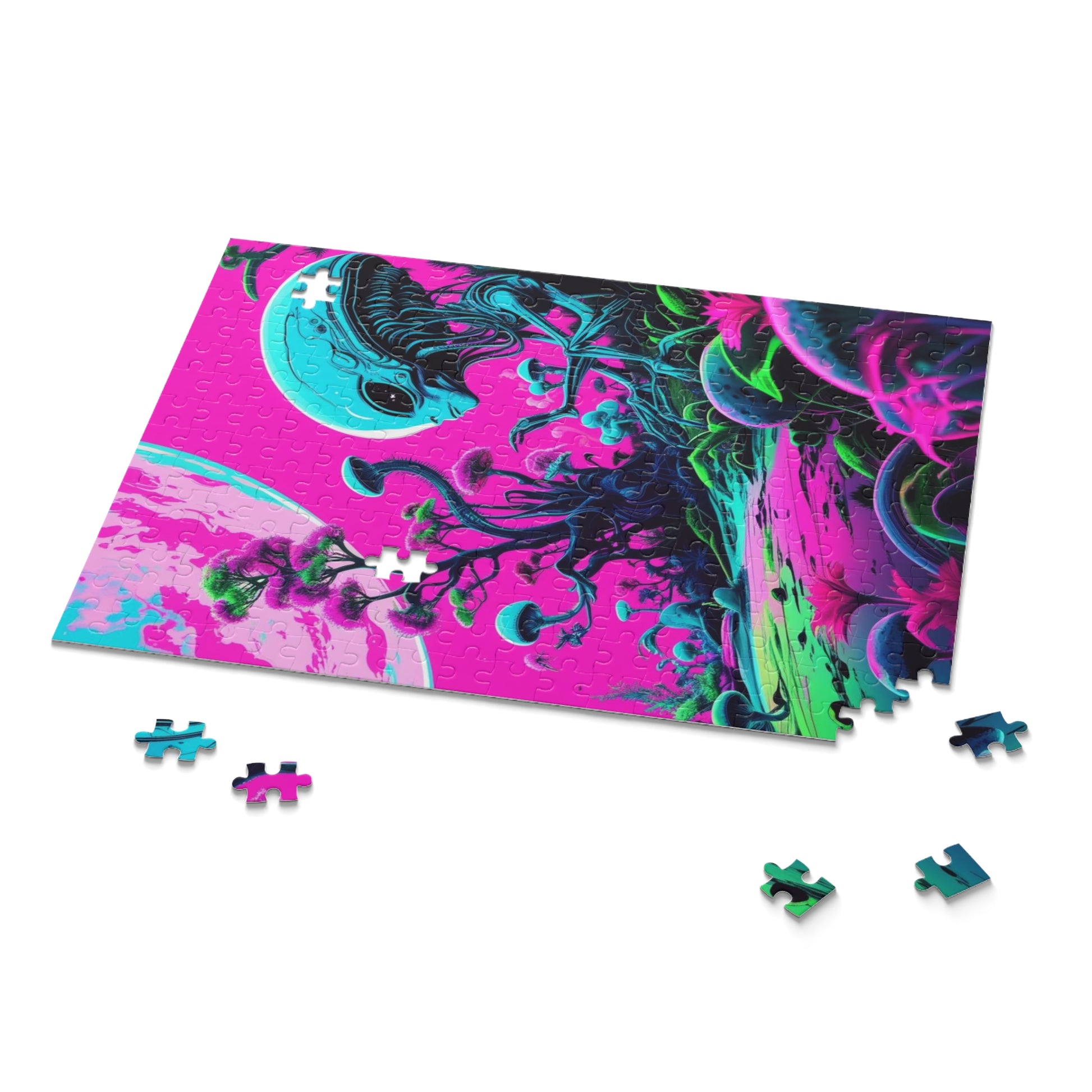 Cosmic Alien Puzzle – Whimsical, Colorful Art for All Ages, Alien Decor, Gift for Sci-Fi Lovers, Home Entertainment, Kids Activities