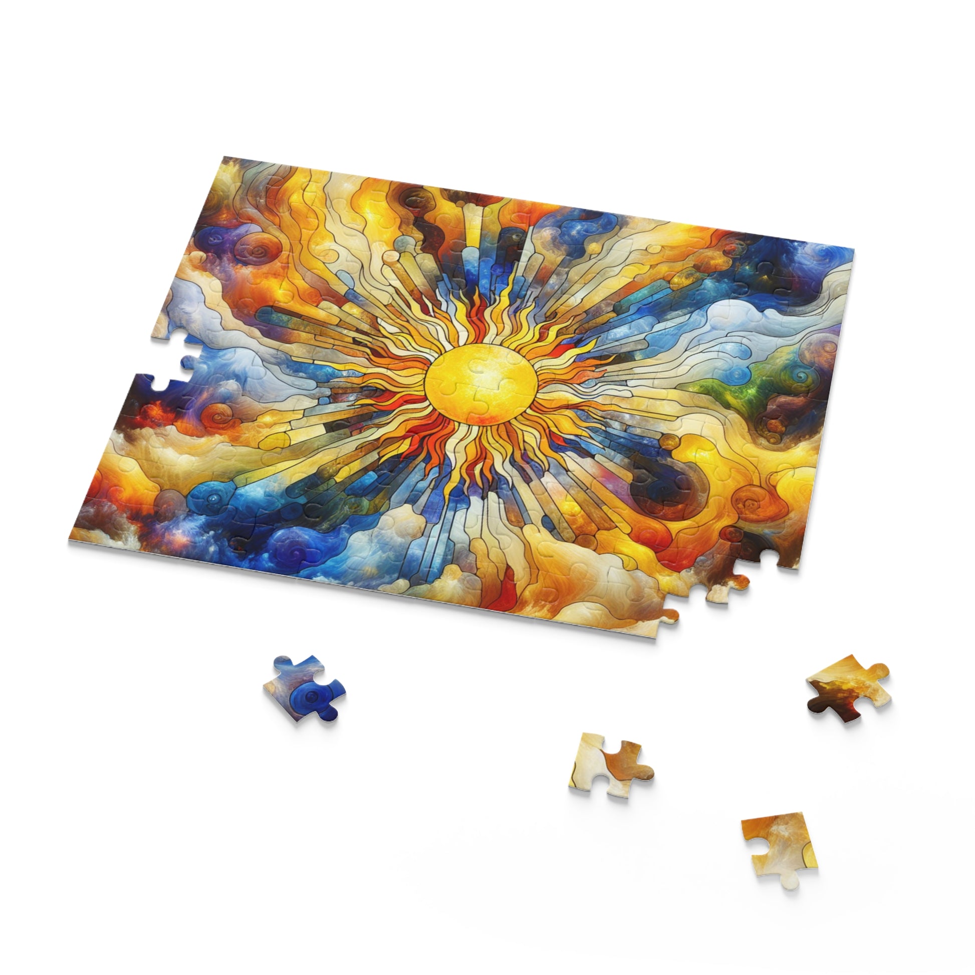 Colorful Sunburst Puzzle - 120, 252, 500-Piece, Art Puzzle, Relaxing Activity, Family Fun, Gift for Puzzle Lovers, Home Decor
