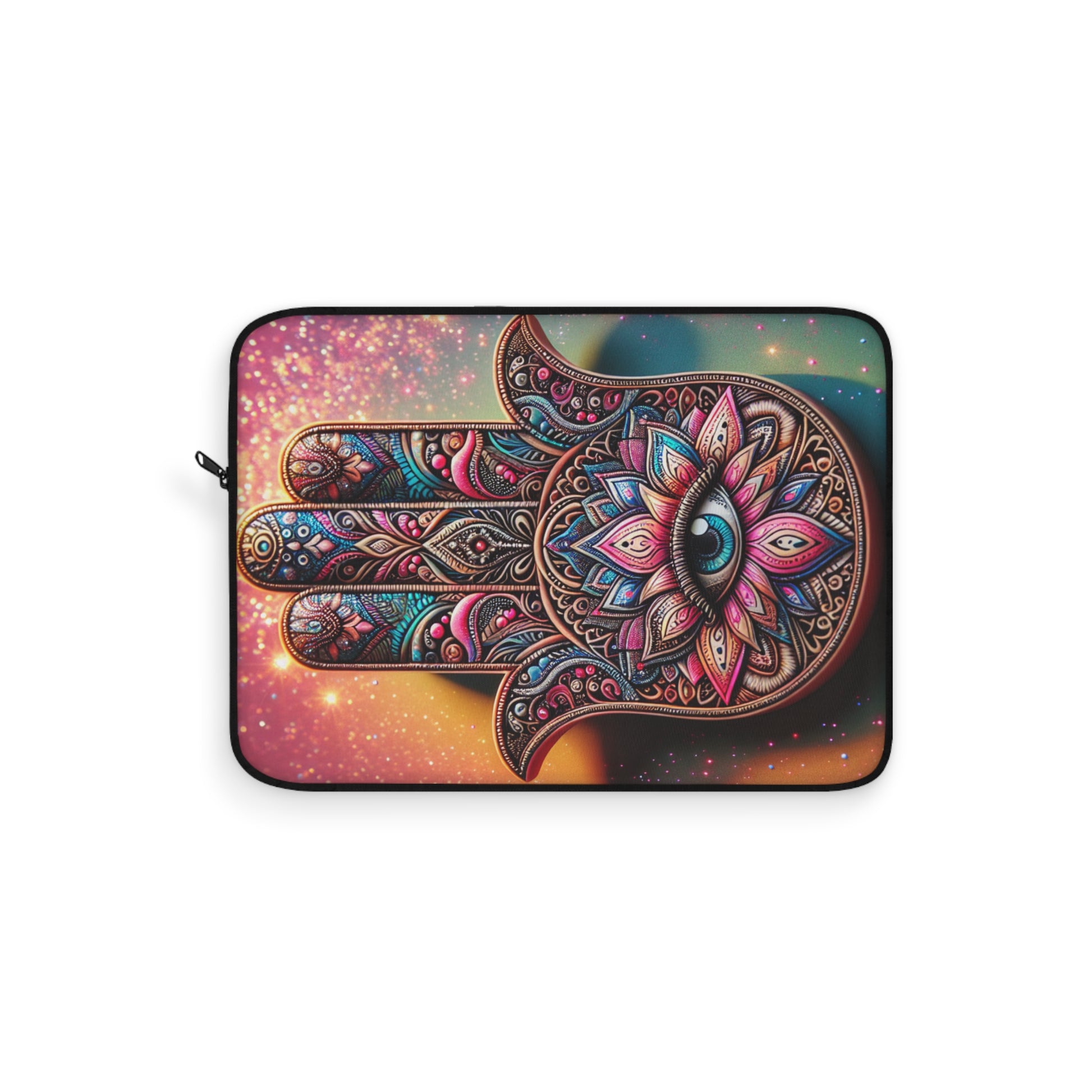 Boho Chic Laptop Sleeve with Hamsa hand Design, Laptop Case, Tech Organizer, Gift for Students, Office Decor, Stylish Protection