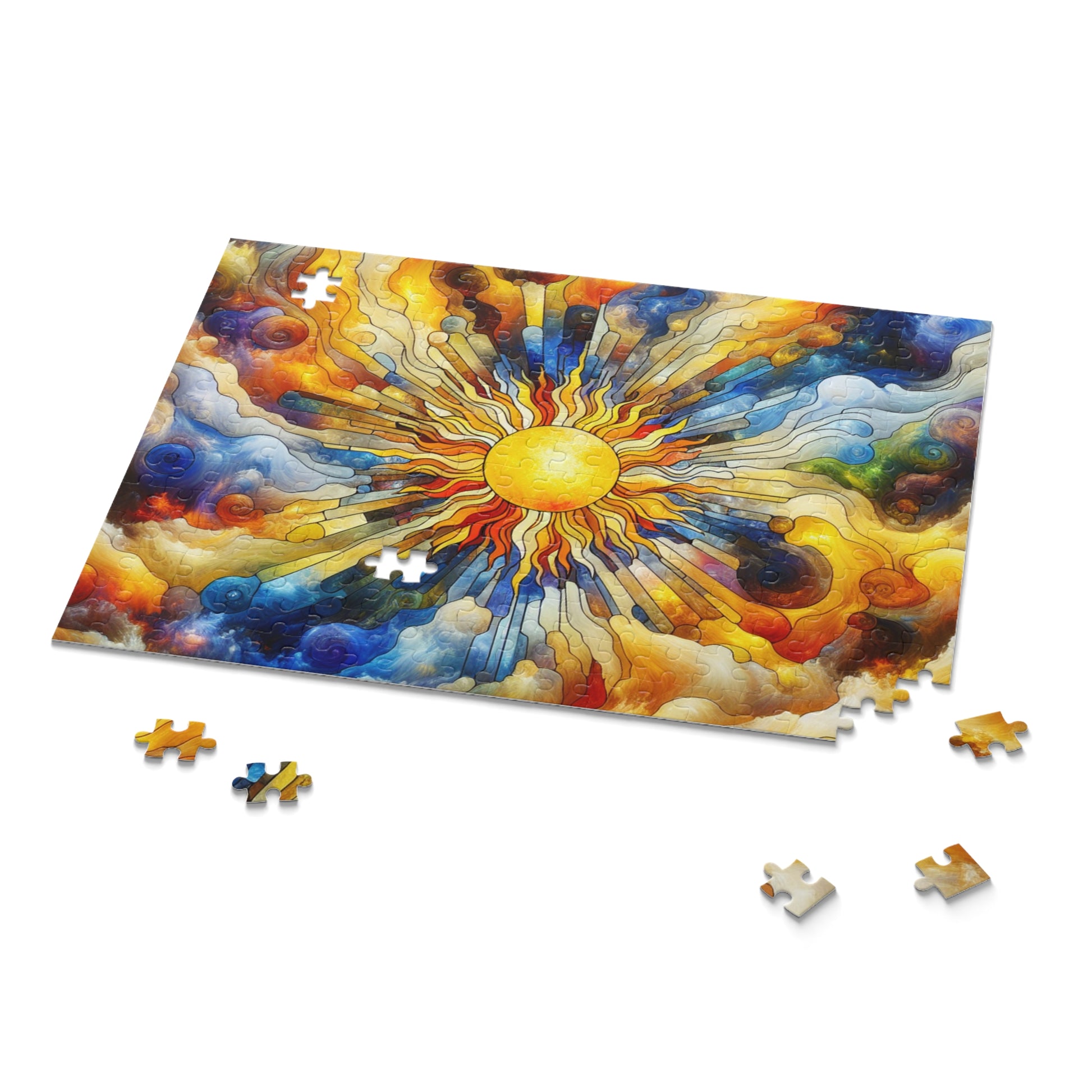 Colorful Sunburst Puzzle - 120, 252, 500-Piece, Art Puzzle, Relaxing Activity, Family Fun, Gift for Puzzle Lovers, Home Decor