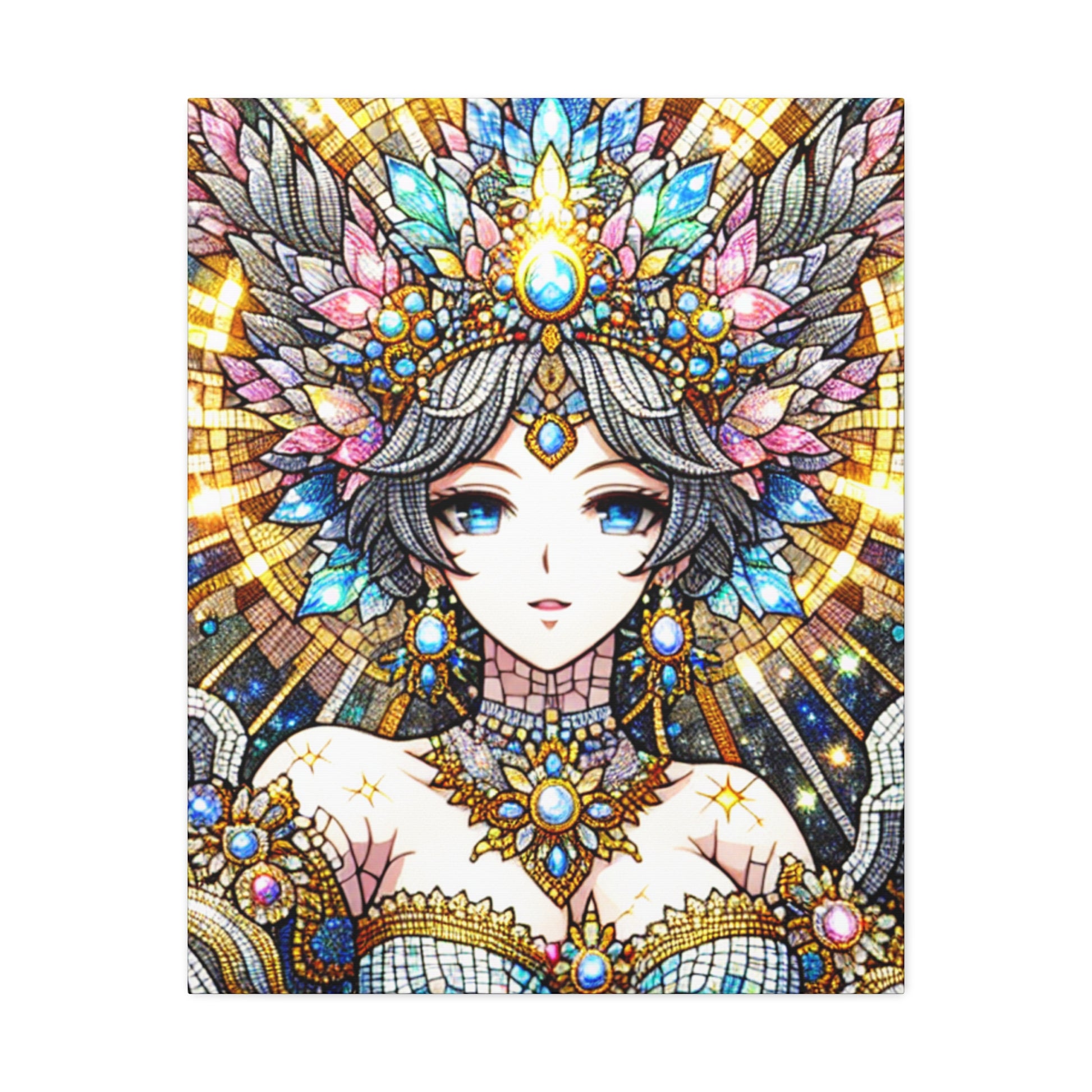 Glamorous Mystic Art Stretched Canvas - Enchanting Wall Decor, Home Aesthetic, Gift for Anime Art Lovers, Spiritual Decor, Unique Artwork