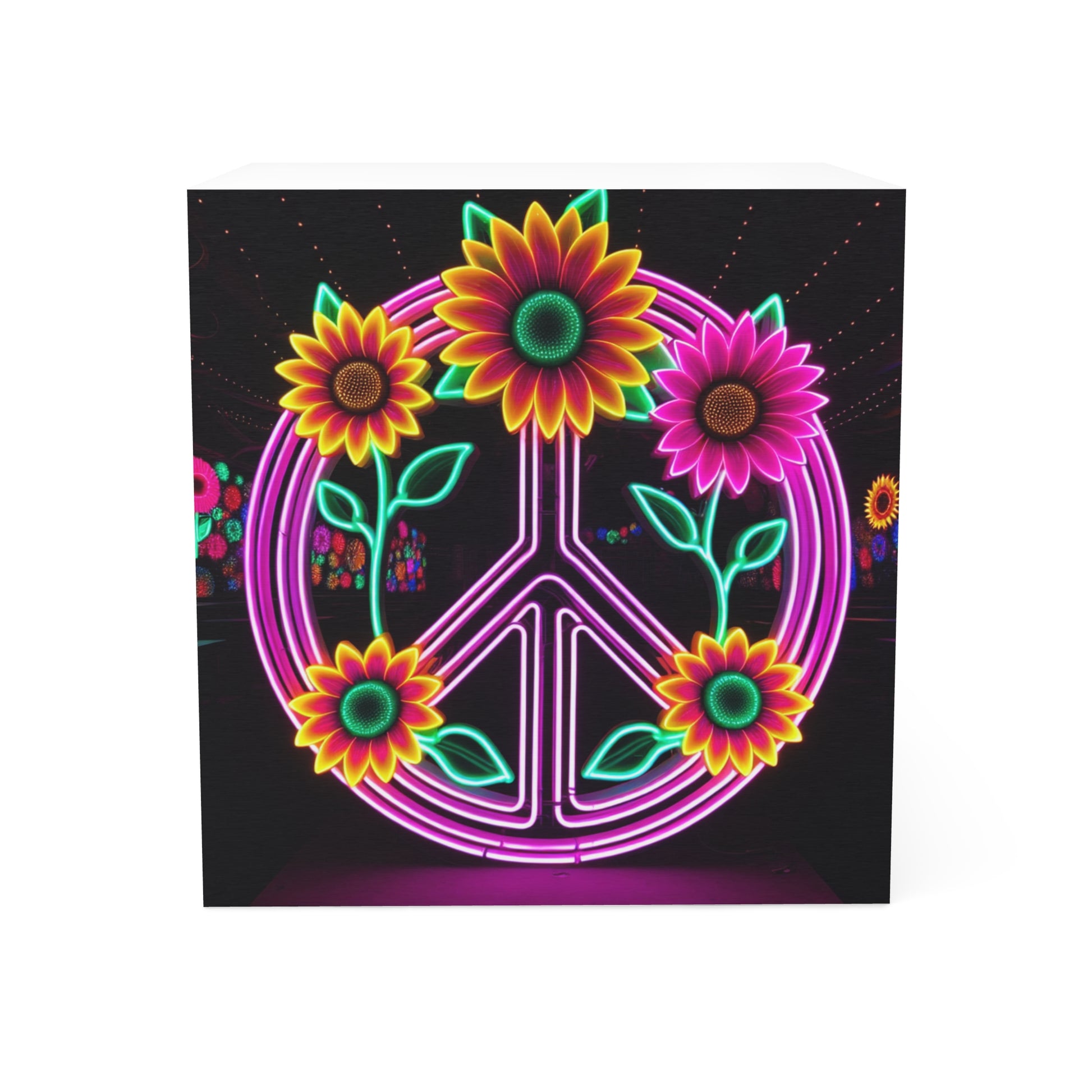 Colorful Peace Sign Note Cube, Vibrant Stationery, Gift for Friends, Home Office Decor, Inspirational Desk Accessory