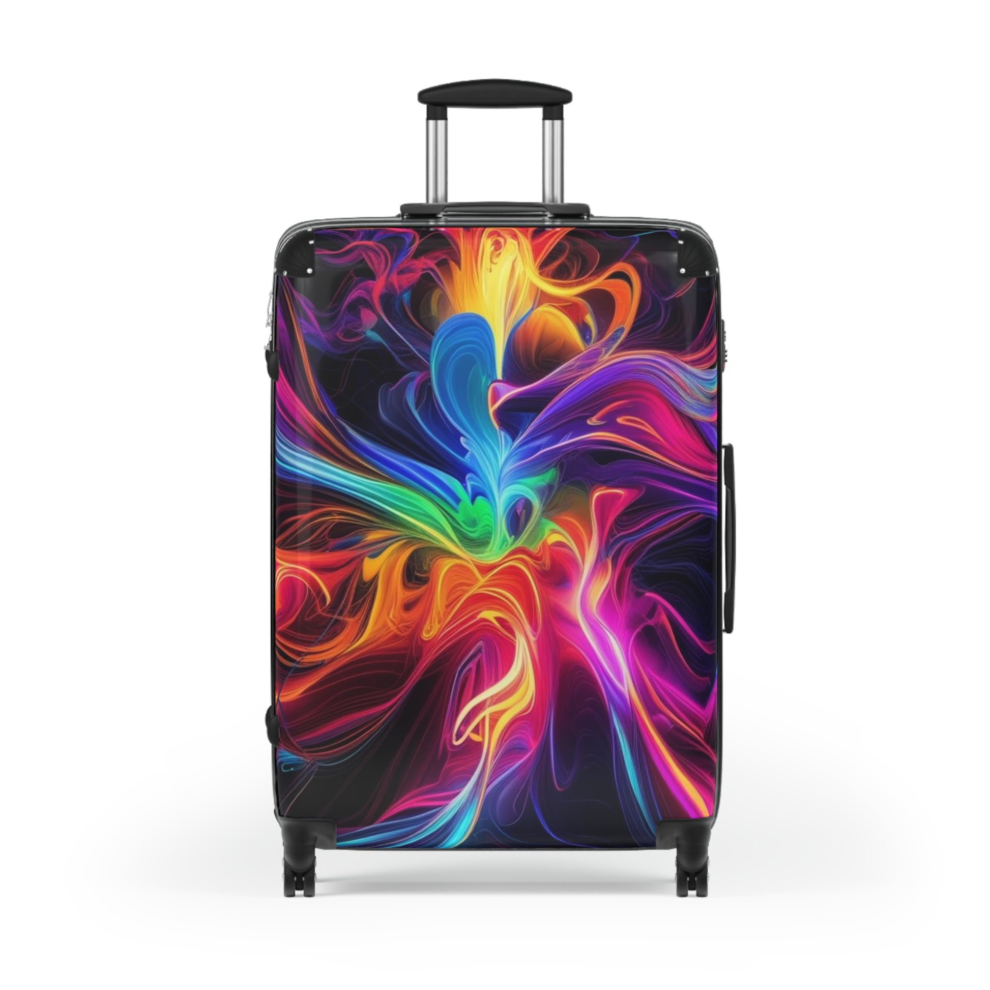 Vibrant Abstract Suitcase, Colorful Luggage, Travel Accessory, Unique Carry-On, Stylish Weekend Bag, Bold Art Suitcase