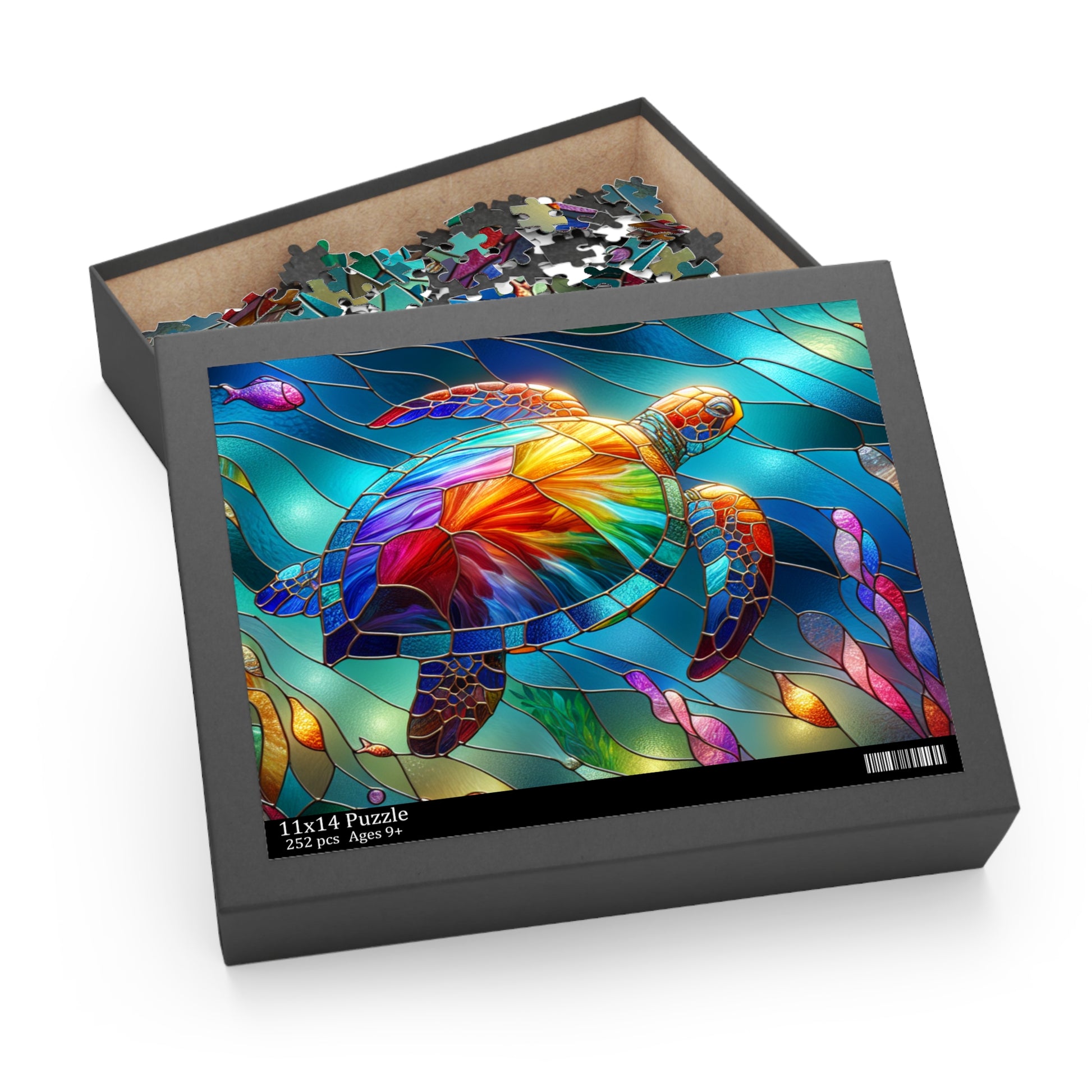 Vibrant Sea Turtle Puzzle (120, 252, 500-Piece) - Colorful Art, Ocean Decor, Family Game, Gift for Animal Lovers, Educational Fun