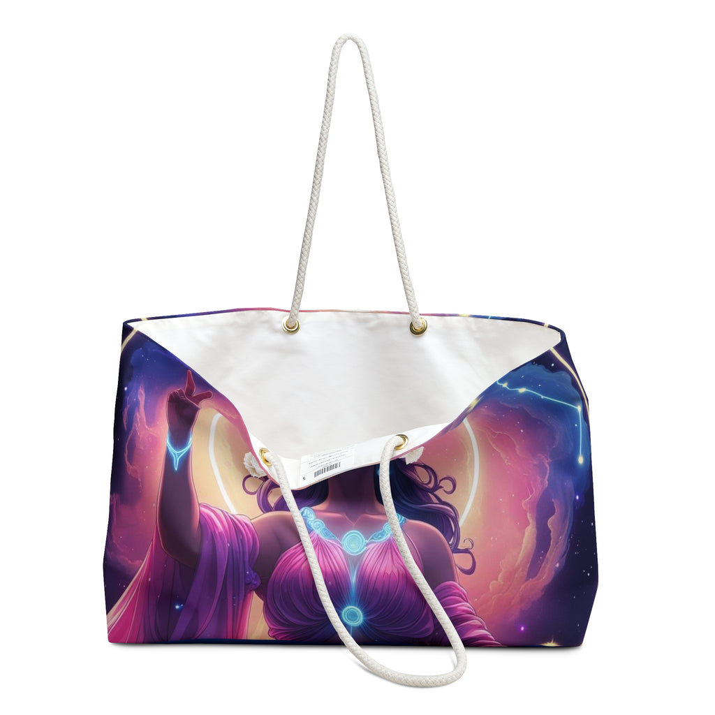 Mystical Goddess Weekender Bag - Perfect for Travel, Yoga, or Beach Days, Boho Chic Design, Spiritual Gifts, Summer Essentials