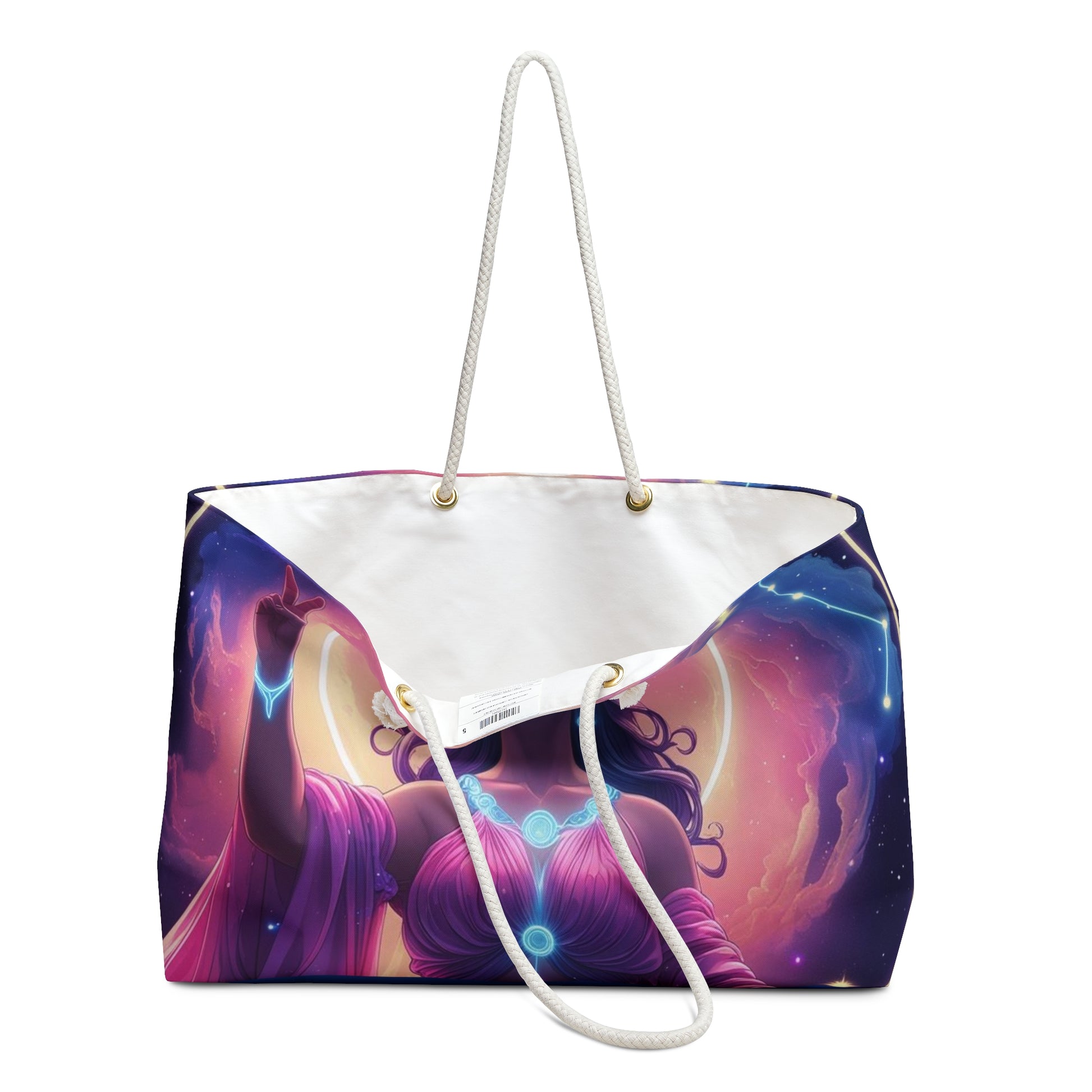 Mystical Goddess Weekender Bag - Perfect for Travel, Yoga, or Beach Days, Boho Chic Design, Spiritual Gifts, Summer Essentials
