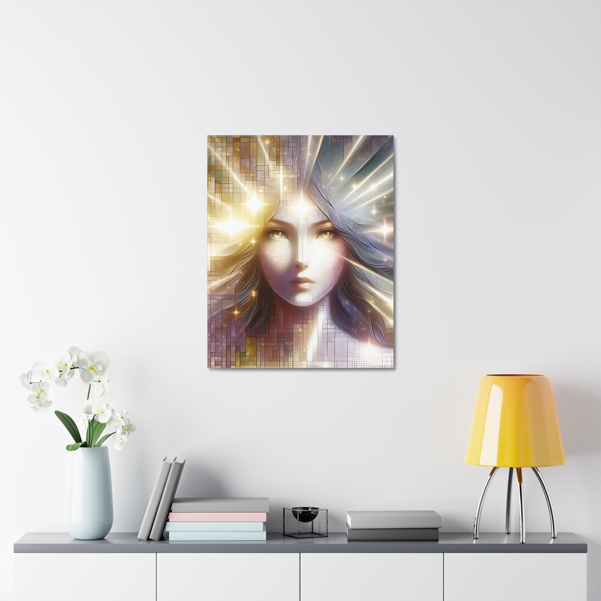 Mystical Matrix Canvas Art Print, Free Spirited Anime Wall Decor, Bohemian Home Art, Unique Gift for Her, Modern Aesthetic Design