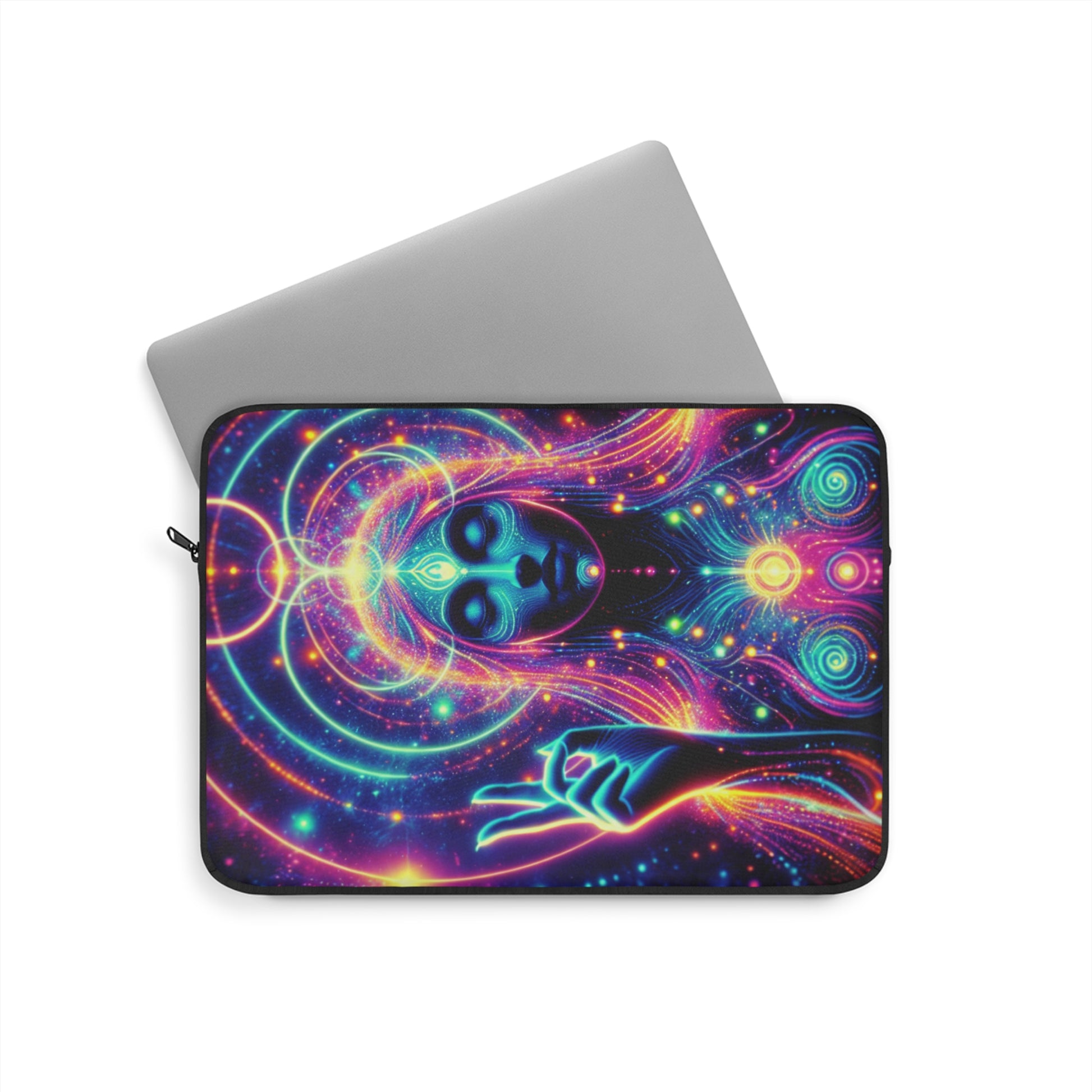 Cosmic Vibes Laptop Sleeve, Colorful Laptop Case, Psychedelic Sleeve, Boho Computer Bag, Gift for Tech Lovers, Festival Essentials