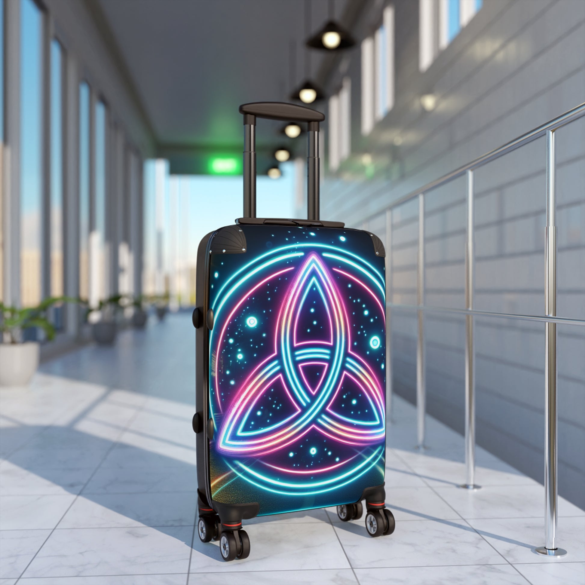 Trendy Neon Suitcase, Stylish Luggage, Travel Essentials, Vacation Gear, Gift for Travelers, Adventure Ready
