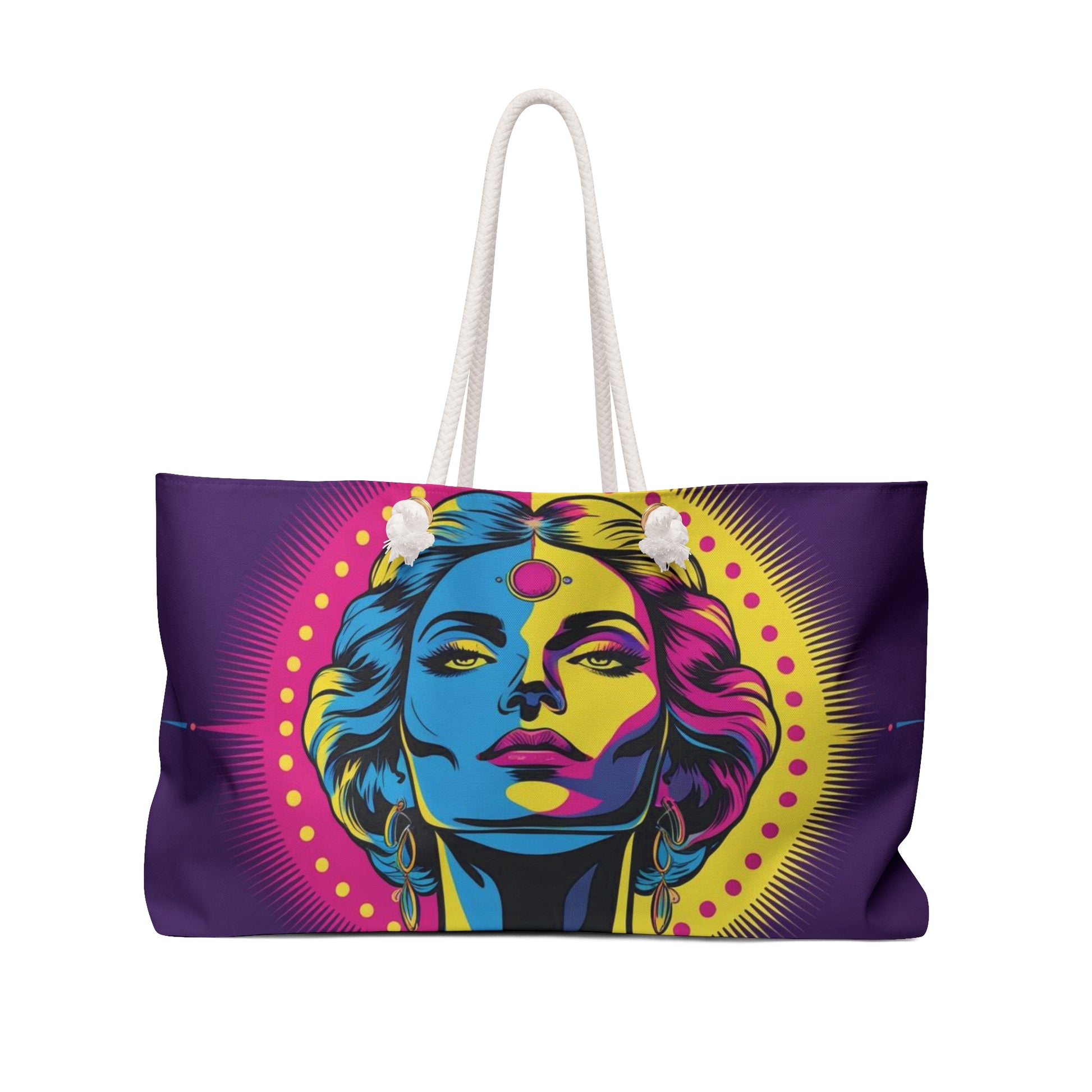 Vibrant Goddess Weekender Bag - Boho Travel Tote, Beach Bag, Yoga Bag, Festival Essential, Gift for Her