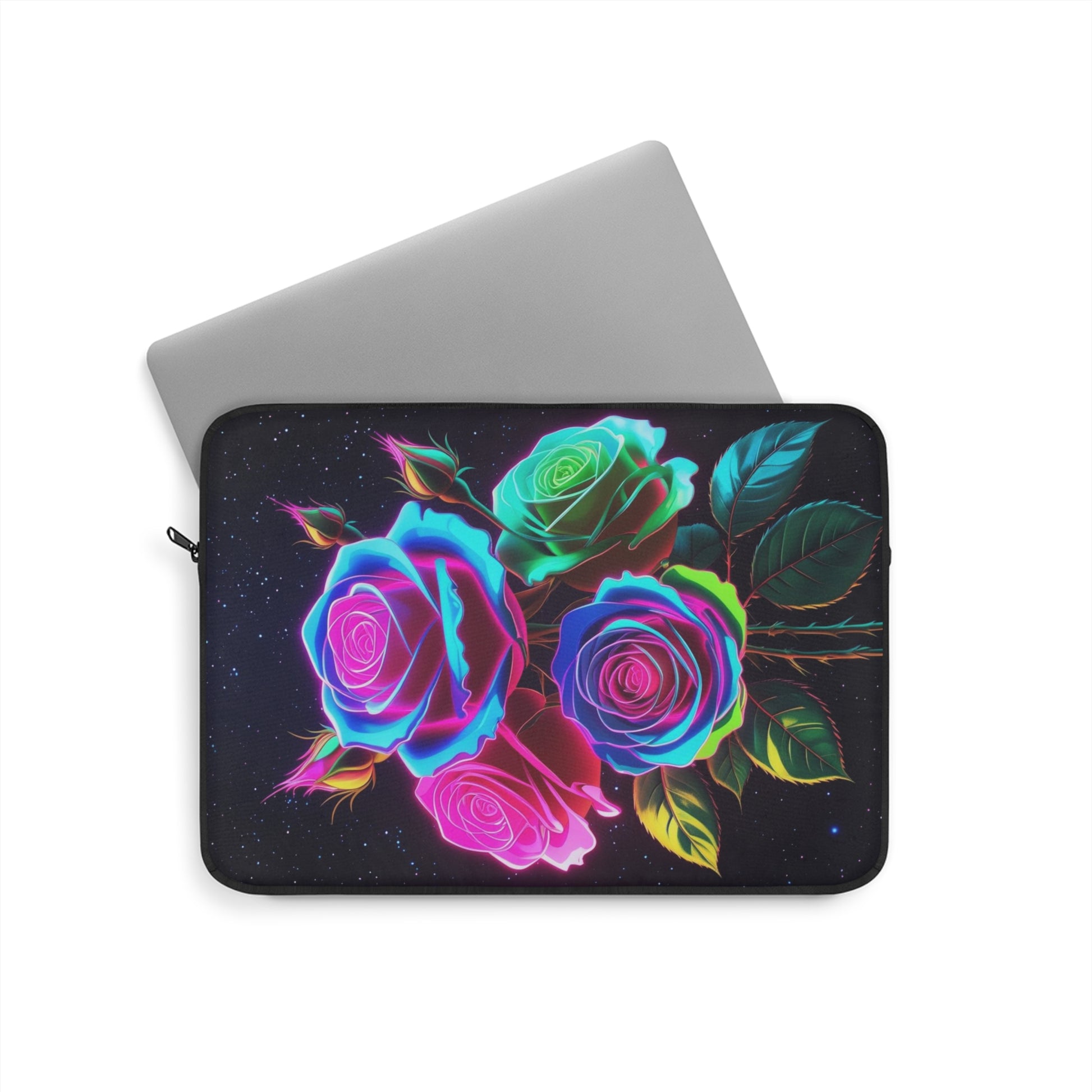 Vibrant Floral Laptop Sleeve | Colorful Rose Design, Tech Accessory for Students, Ideal Gift for Her, Office Decor
