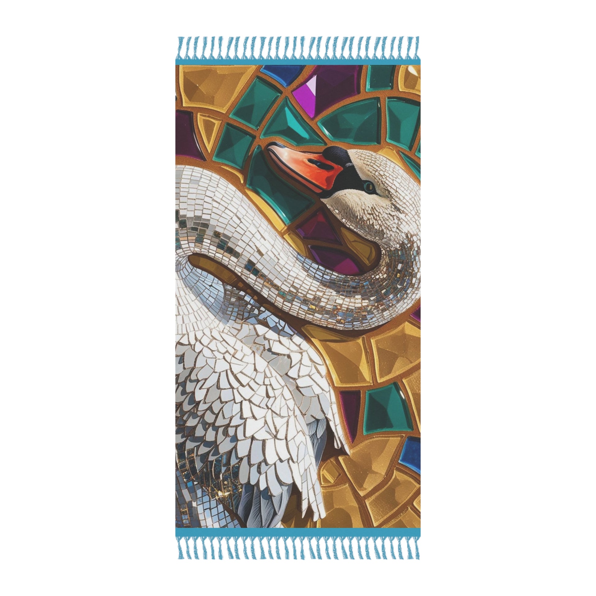 Boho Summer Swan Beach Throw Blanket - Chic Patio Decor, Stylish Picnic Accessory, Unique Gift for Beach Lovers, Summer Outdoor Essential