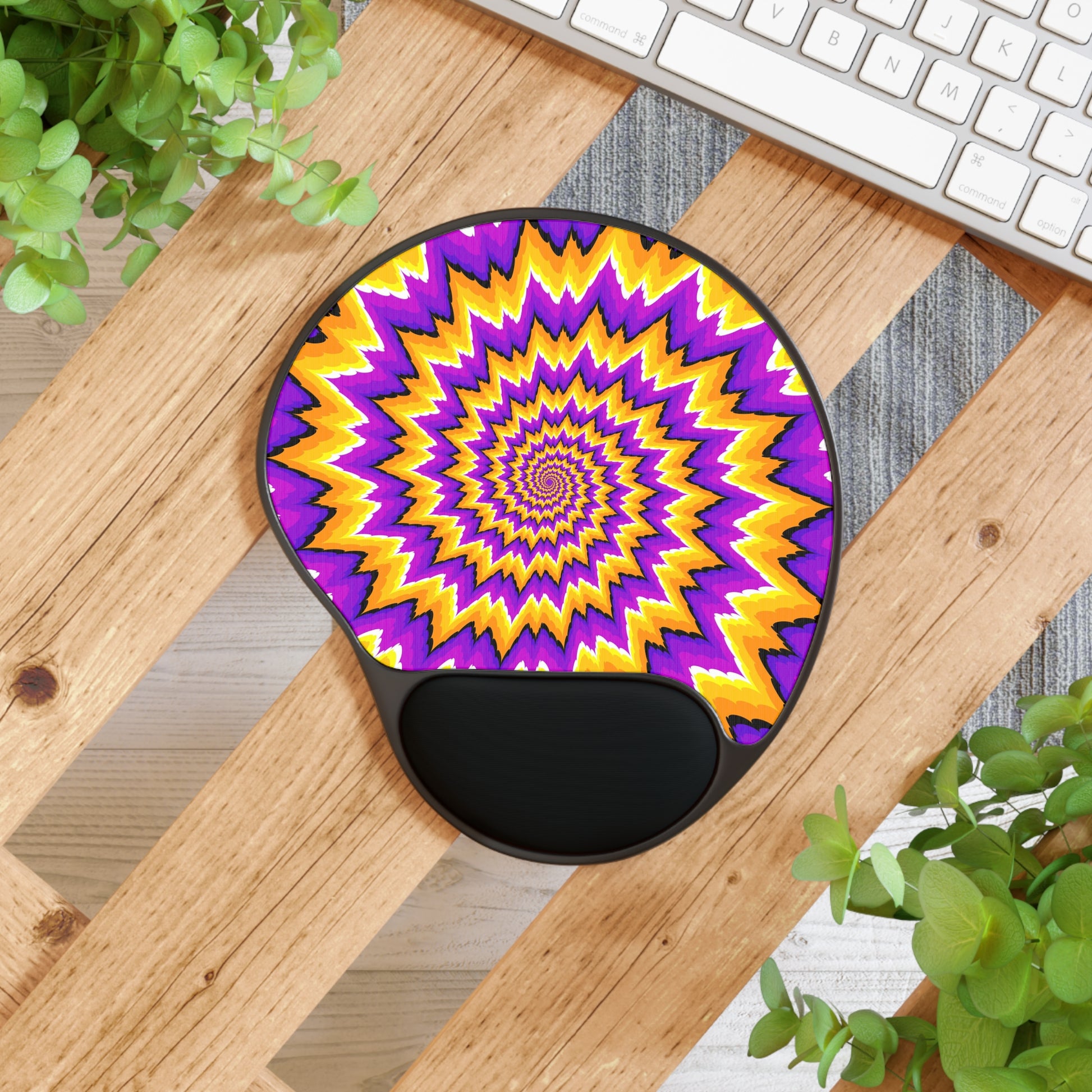 Vibrant Spiral Mouse Pad with Wrist Rest, Colorful Desk Accessory, Perfect for Gamers, Office Decor, Gift for Students and Professionals