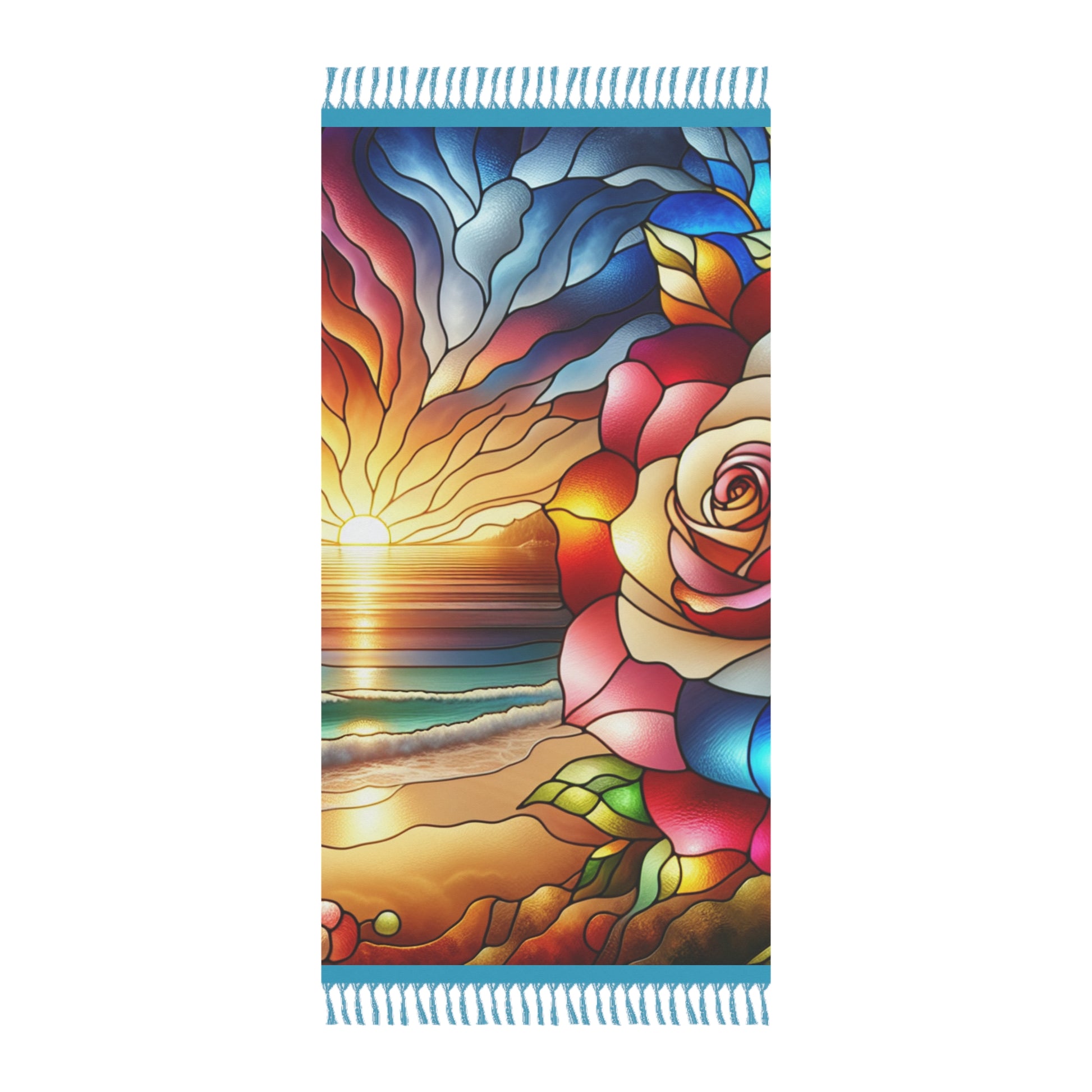 Boho Beach Towel | Vibrant Floral Sunset Print | Perfect for Summer, Beach Days, Pool Parties, Picnics, Vacation