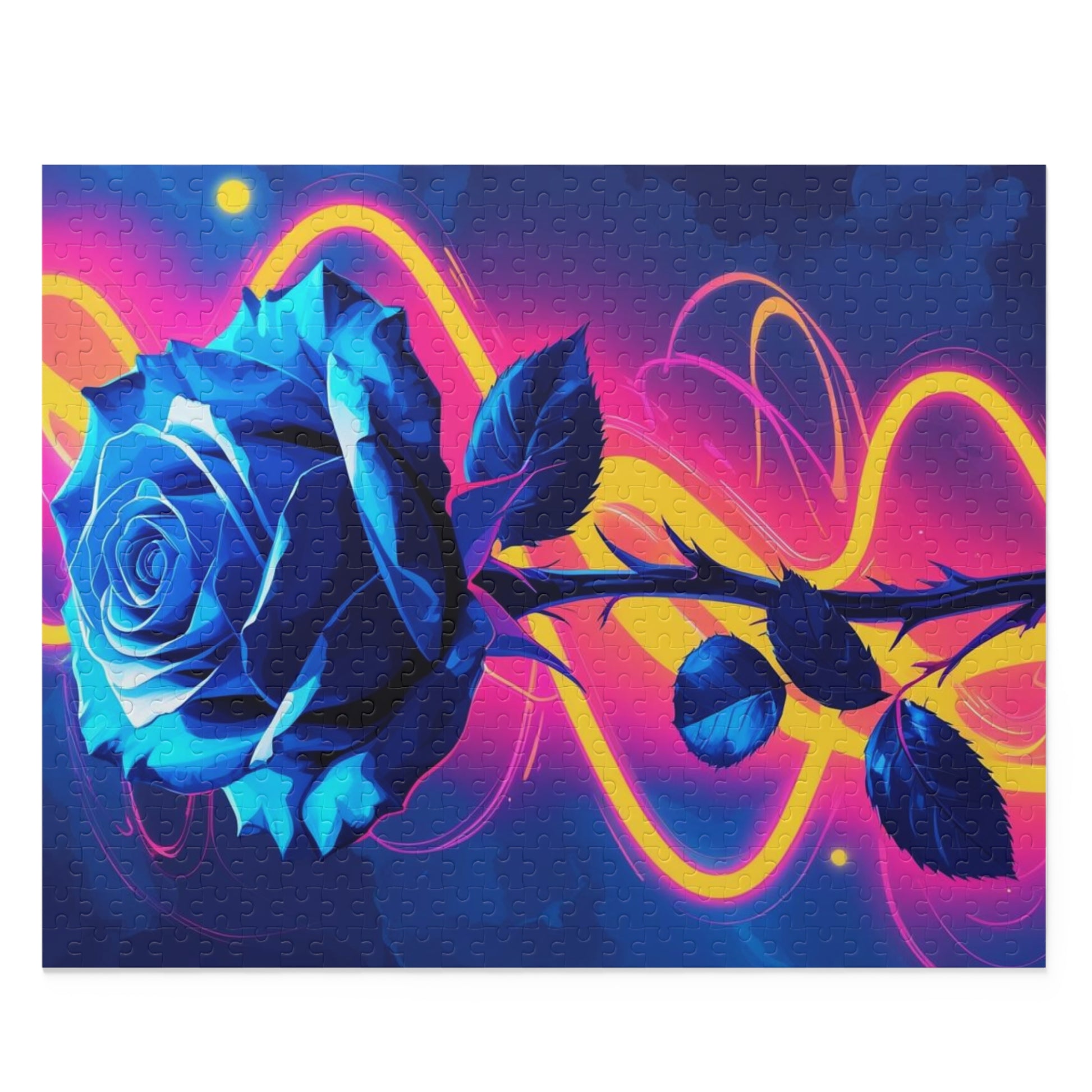 Vibrant Blue Rose Puzzle - 120, 252, 500-Piece Jigsaw, Floral Decor, Gift for Garden Lovers, Relaxing Activity, Home Decor