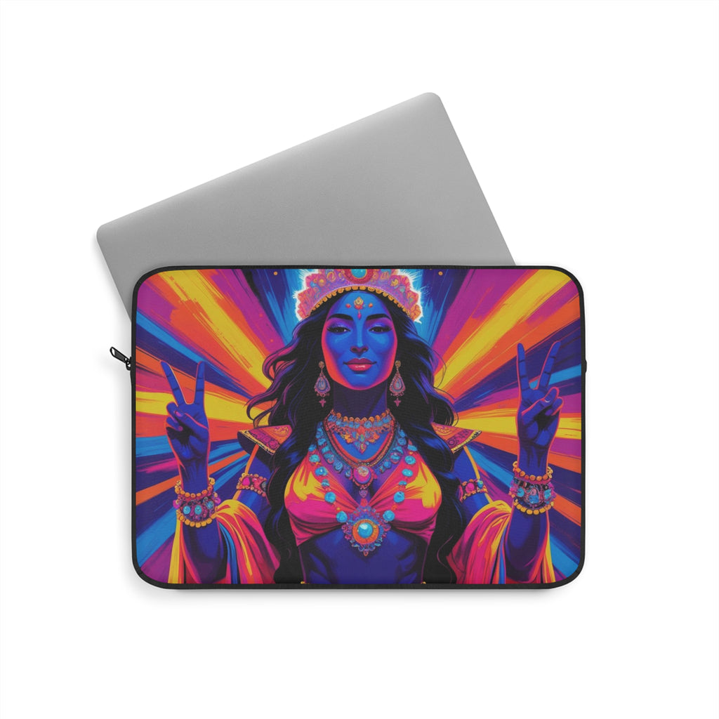 Vibrant Goddess Laptop Sleeve, Bohemian Tech Case, Colorful Artsy Computer Sleeve, Festive Laptop Bag, Unique Gift for Her