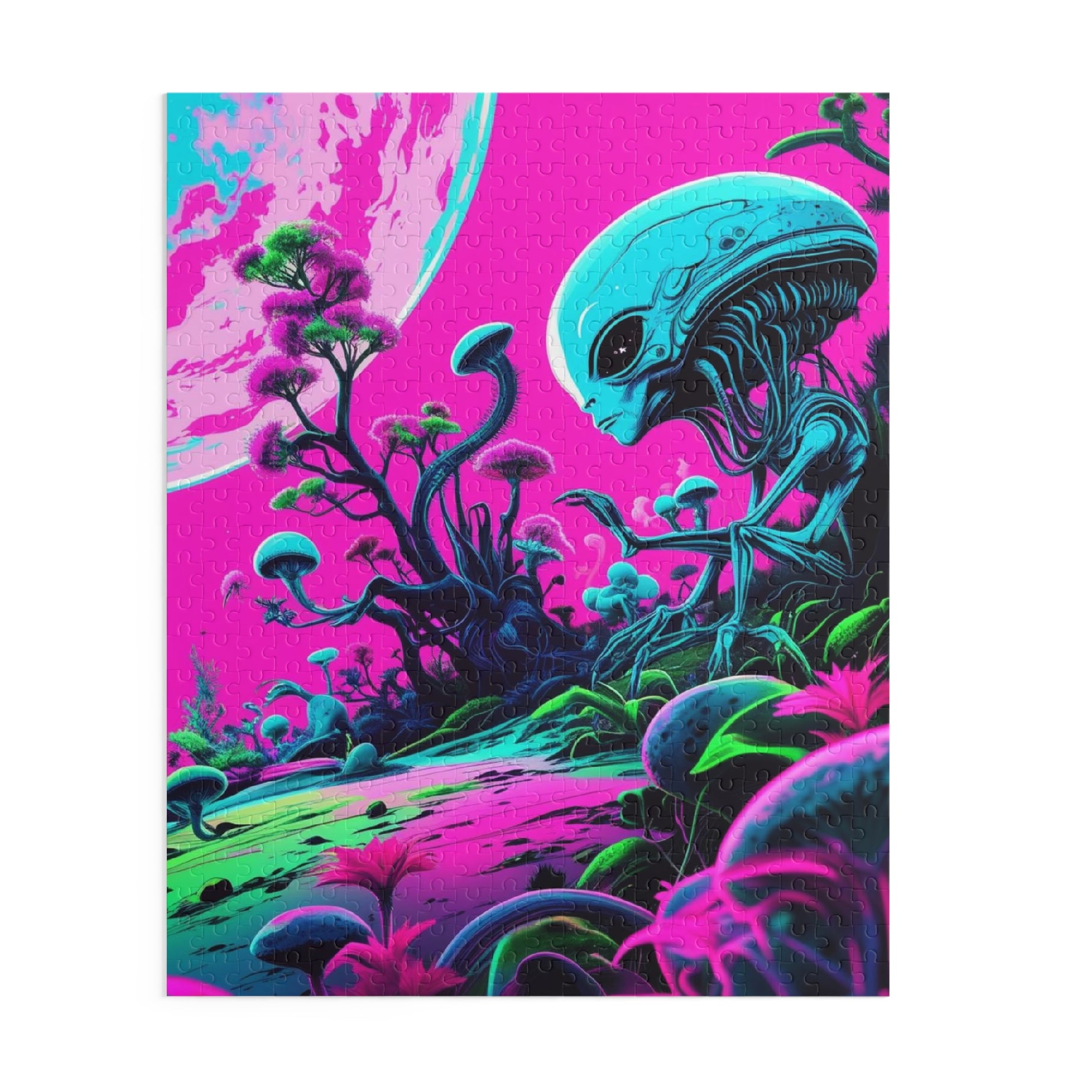 Cosmic Alien Puzzle – Whimsical, Colorful Art for All Ages, Alien Decor, Gift for Sci-Fi Lovers, Home Entertainment, Kids Activities