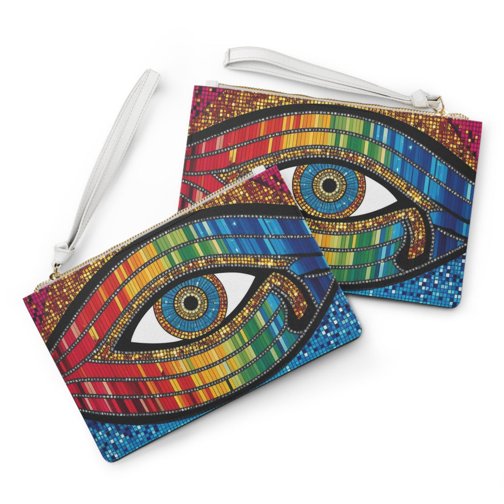 Colorful Eye Pattern Clutch Bag | Bohemian Accessory, Trendy Evening Purse, Unique Gift, Festival Fashion, Statement Accessory