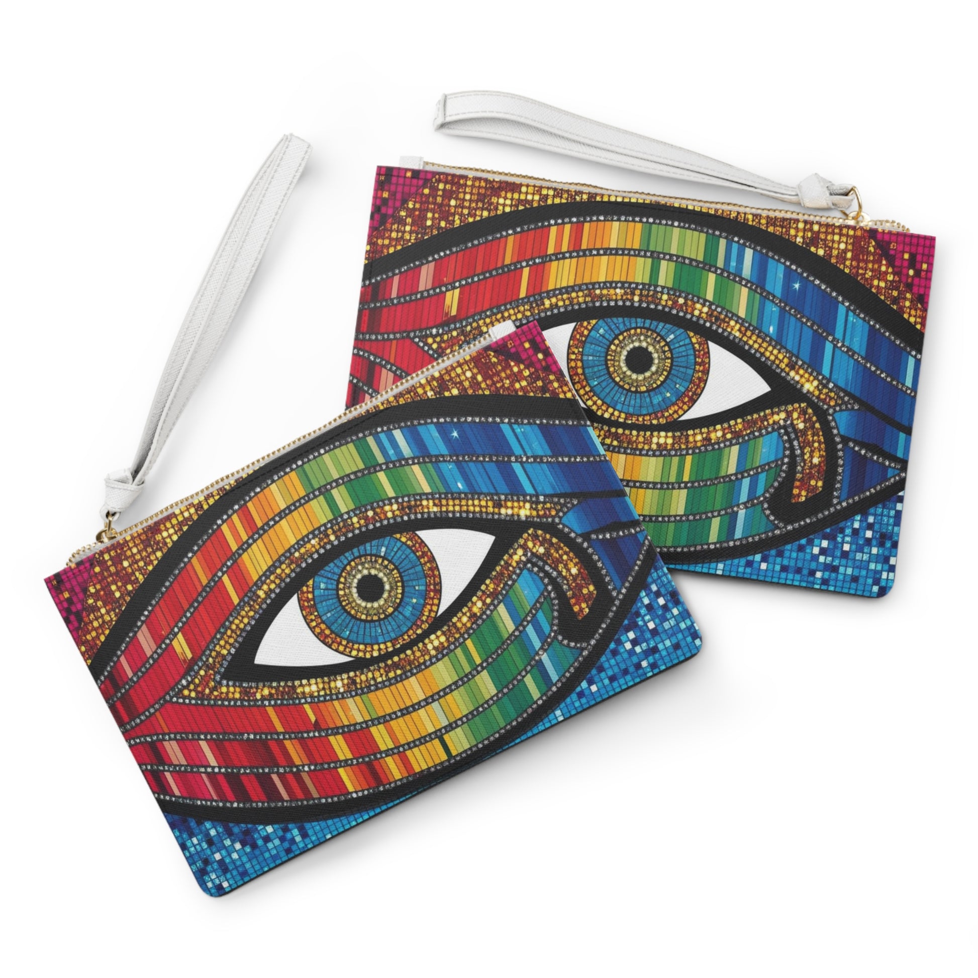 Colorful Eye Pattern Clutch Bag | Bohemian Accessory, Trendy Evening Purse, Unique Gift, Festival Fashion, Statement Accessory