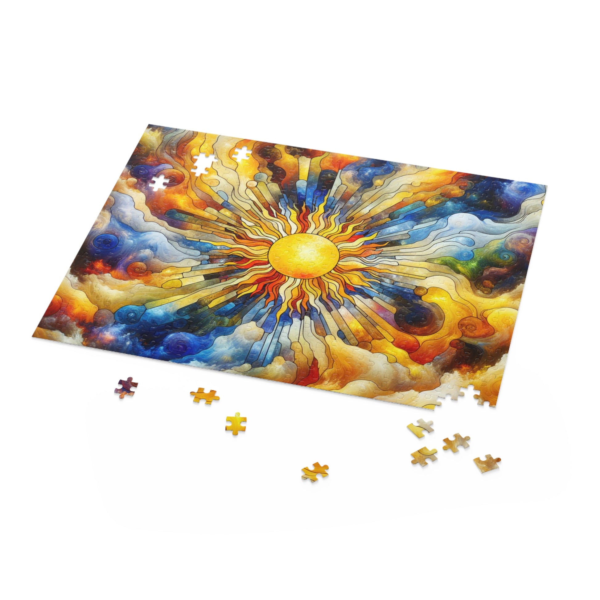 Colorful Sunburst Puzzle - 120, 252, 500-Piece, Art Puzzle, Relaxing Activity, Family Fun, Gift for Puzzle Lovers, Home Decor