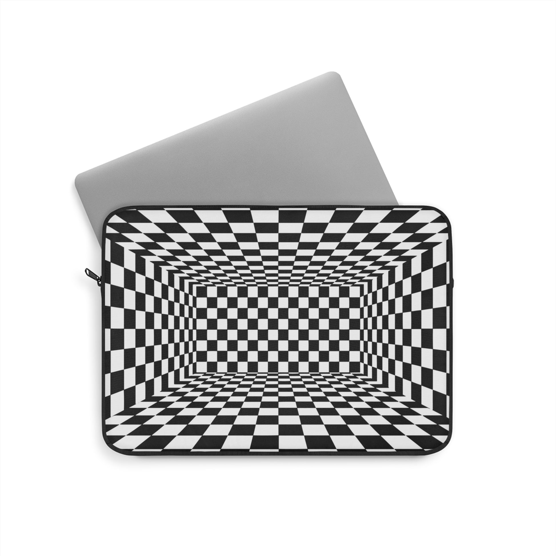 Checkered Pattern Laptop Sleeve | Artistic Tech Bag, Computer Case, Gift for Students, Gamer Accessories, Office Supplies