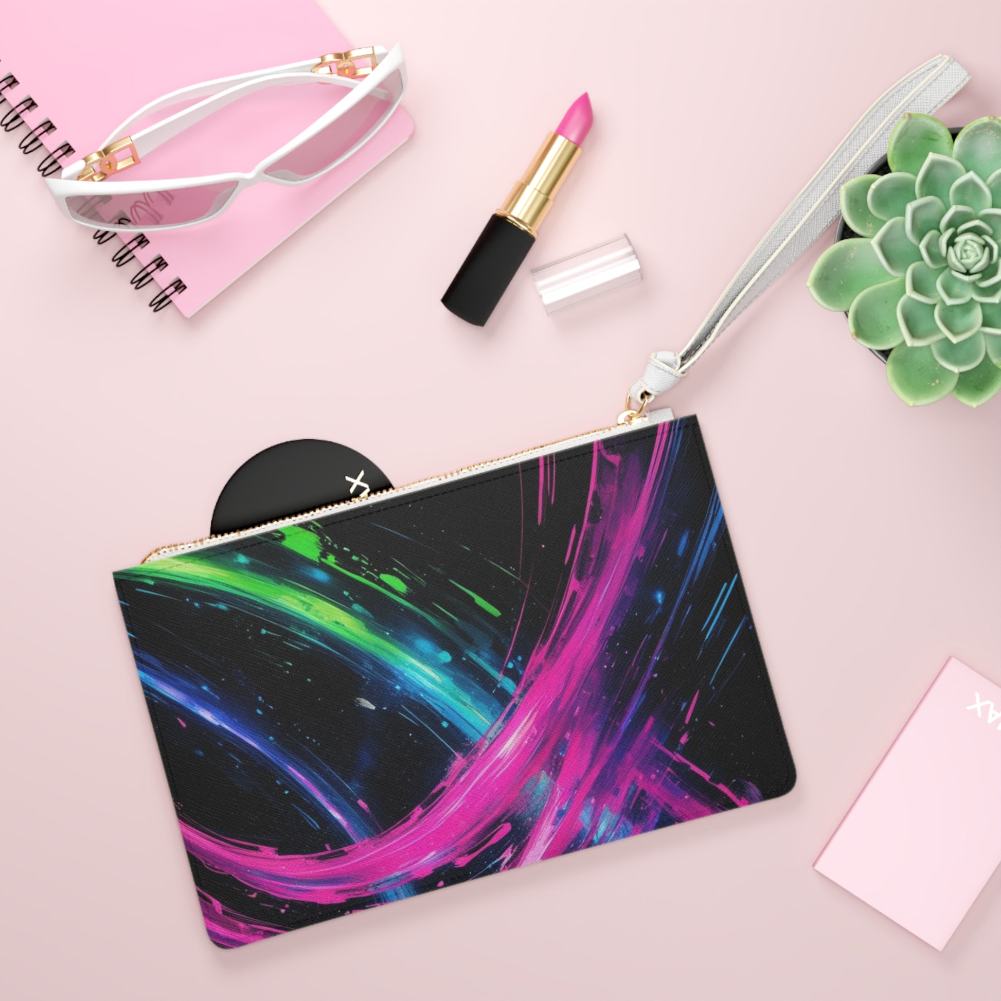 Vibrant Art Clutch Bag | Colorful Cosmetic Pouch, Handbag, Wristlet, Fun Fashion Accessory, Gift for Her