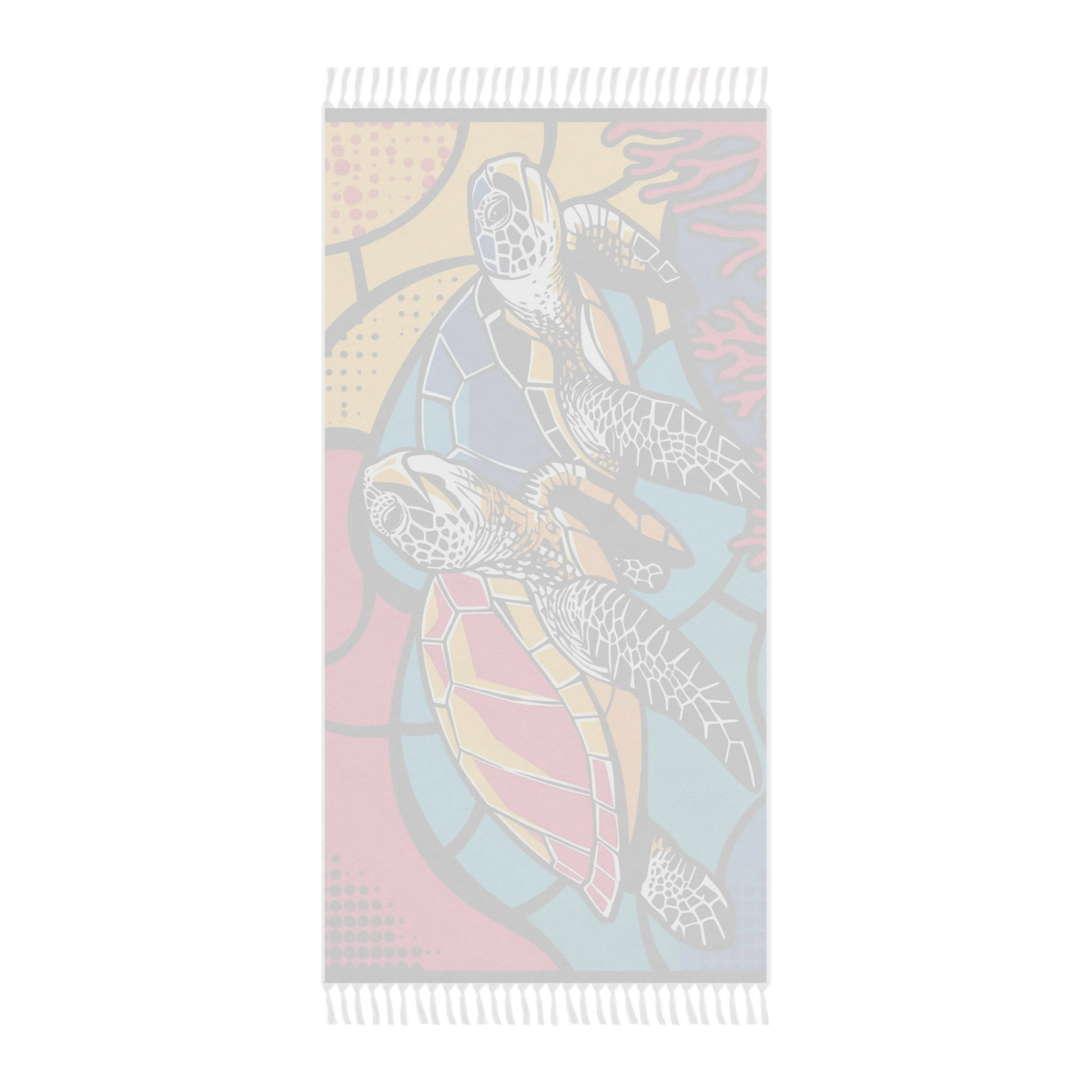 Boho Beach Towel with Sea Turtle Design, Vibrant Bathing Accessory, Perfect for Beach Lovers, Summer Vibes, Ocean Theme Decor