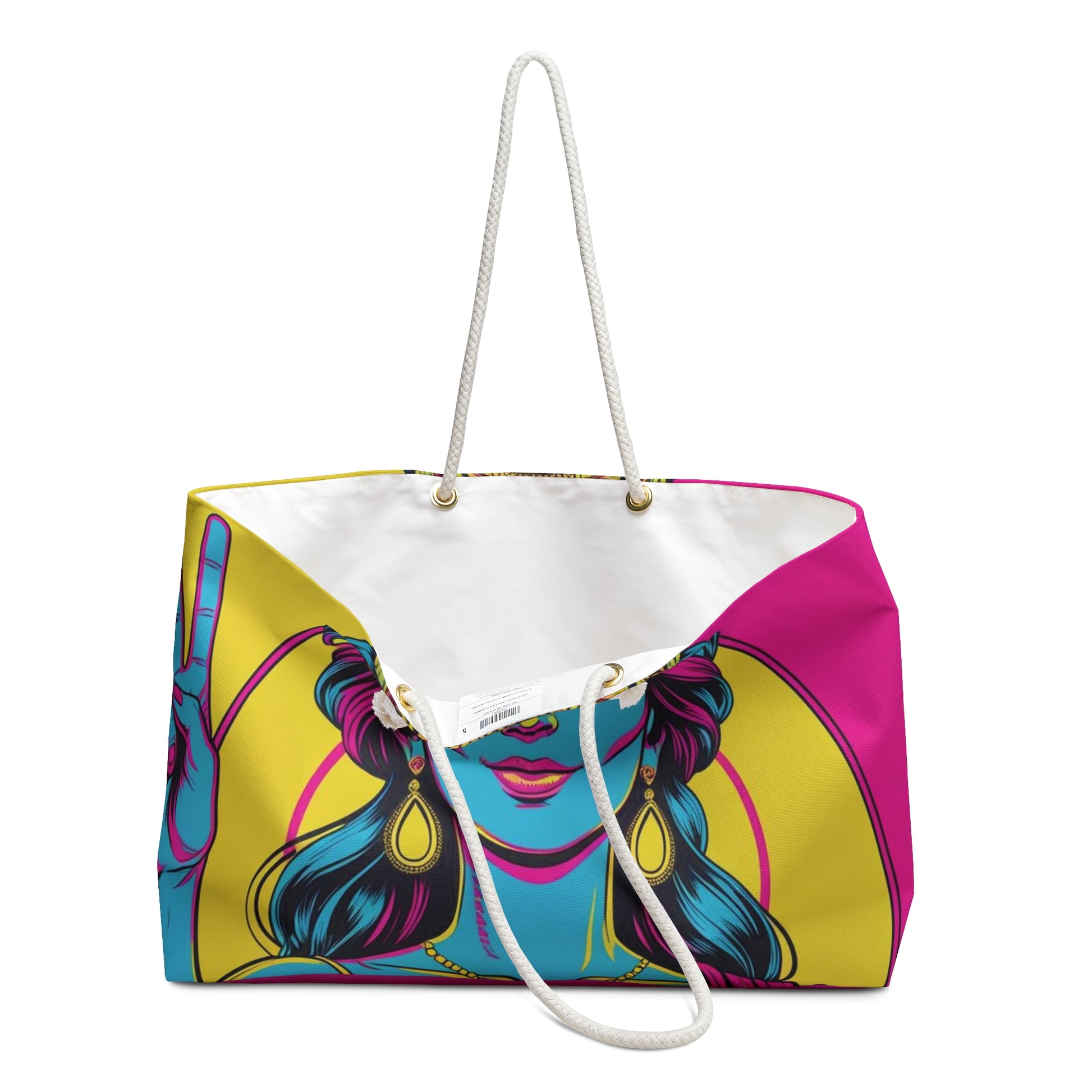 Vibrant Goddess Weekender Bag - Bohemian Tote, Travel Bag, Beach Bag, Yoga Bag, Festival Accessory