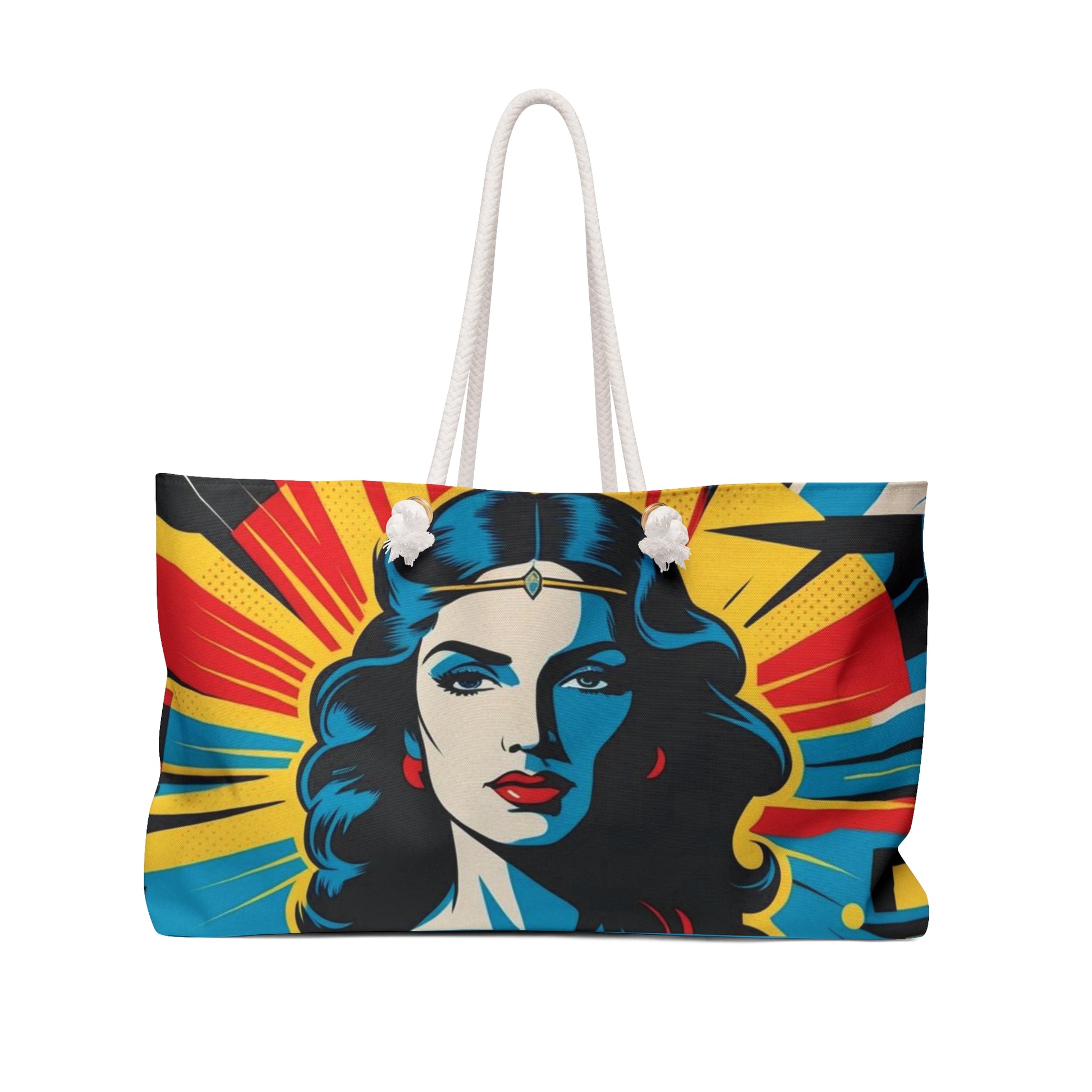Empowered Heroine Weekender Bag, Retro Travel Tote, Beach Bag, Gym Bag, Stylish Luggage, Gift for Women