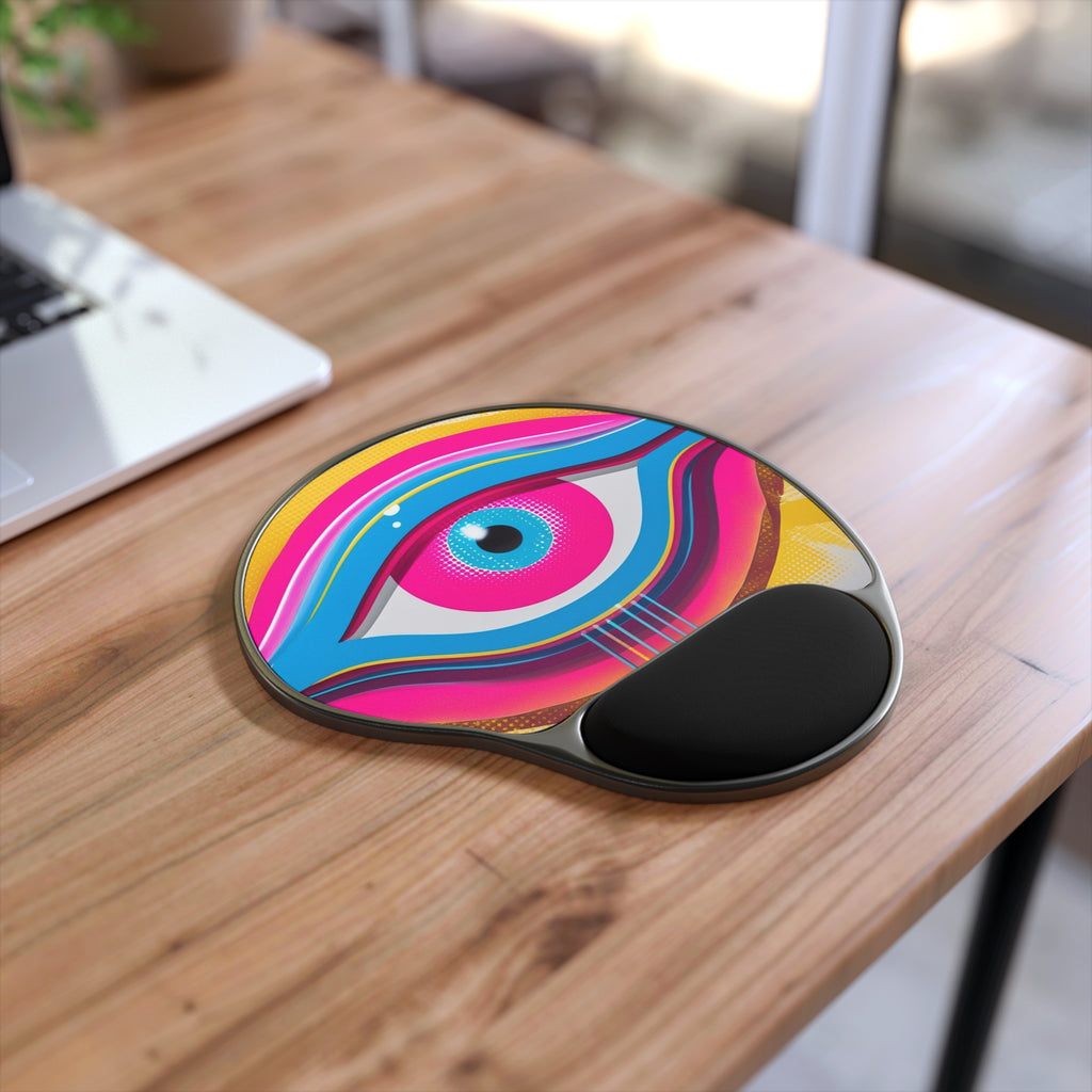 Vibrant Eye Mouse Pad with Wrist Rest - Colorful Desk Accessory for Home Office, Gamer, Student, Tech Gifts, Work Essentials