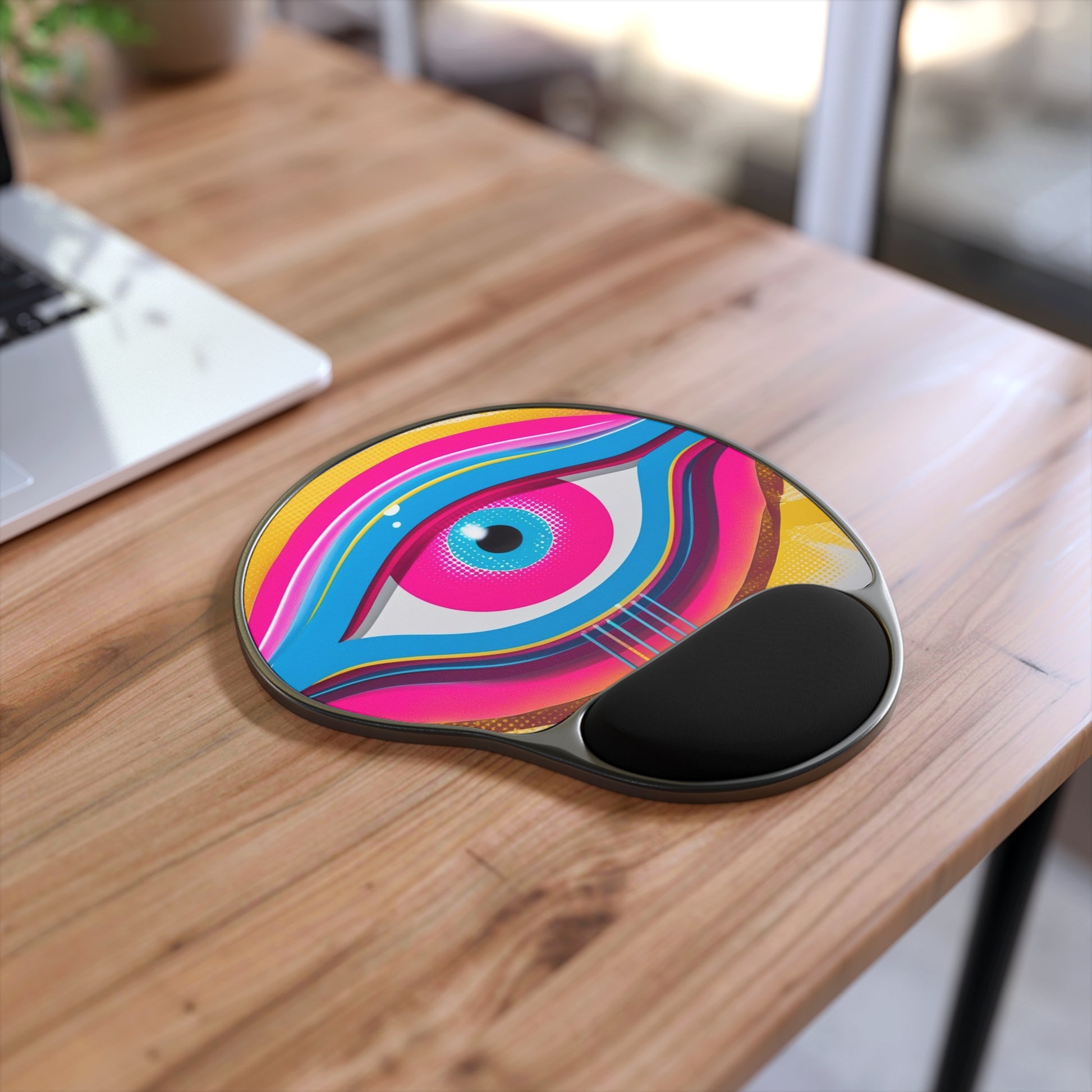 Vibrant Eye Mouse Pad with Wrist Rest - Colorful Desk Accessory for Home Office, Gamer, Student, Tech Gifts, Work Essentials
