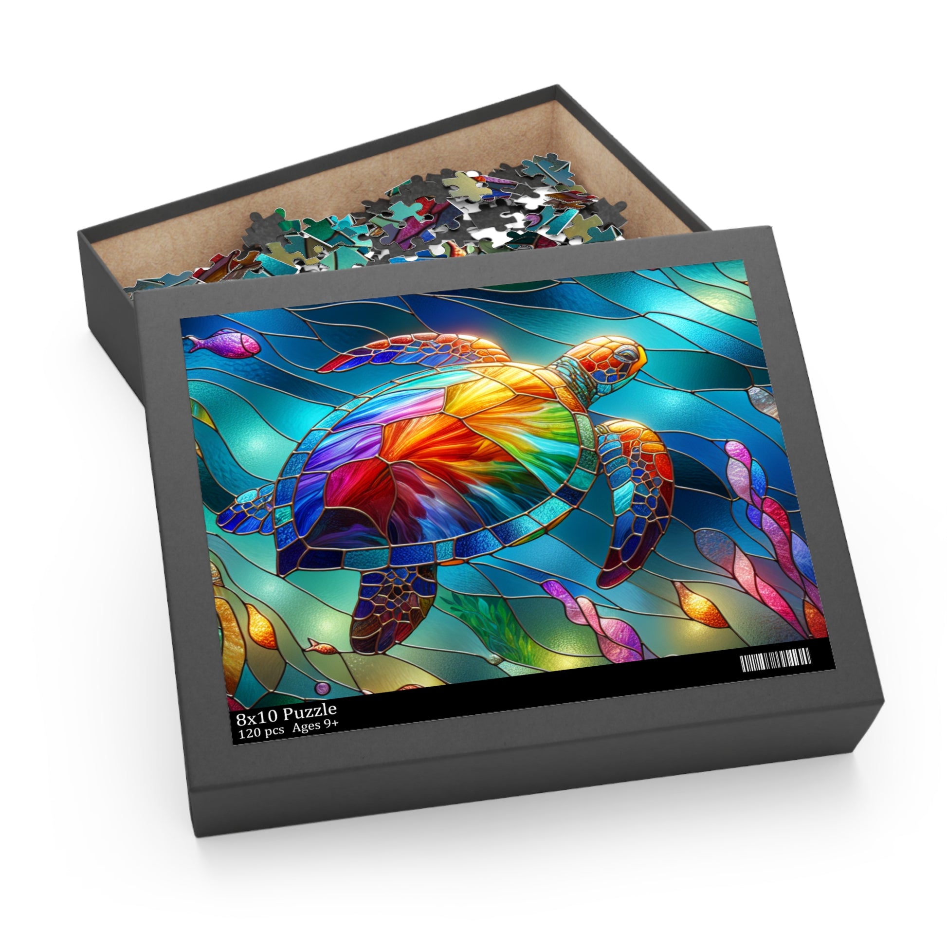Vibrant Sea Turtle Puzzle (120, 252, 500-Piece) - Colorful Art, Ocean Decor, Family Game, Gift for Animal Lovers, Educational Fun