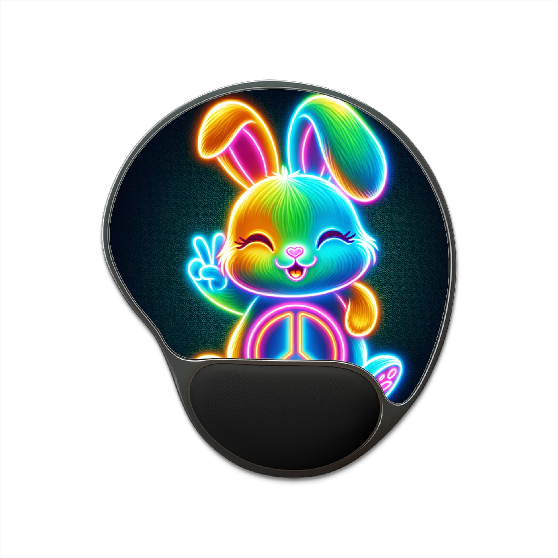 Neon Bunny Mouse Pad with Wrist Rest, Cute Desk Accessory, Perfect for Gamers, Colorful Office Decor, Gift for Animal Lovers, [...]