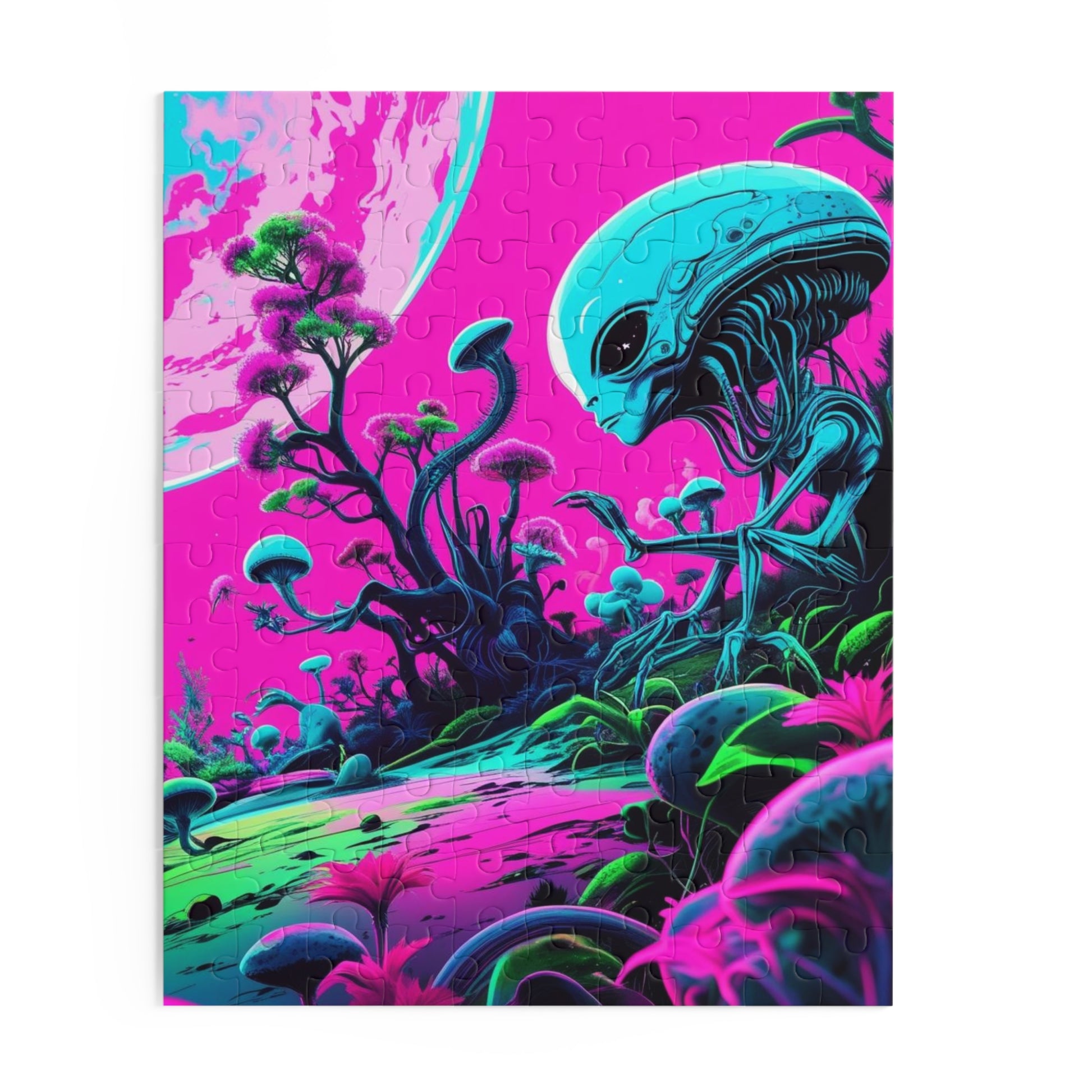 Cosmic Alien Puzzle – Whimsical, Colorful Art for All Ages, Alien Decor, Gift for Sci-Fi Lovers, Home Entertainment, Kids Activities