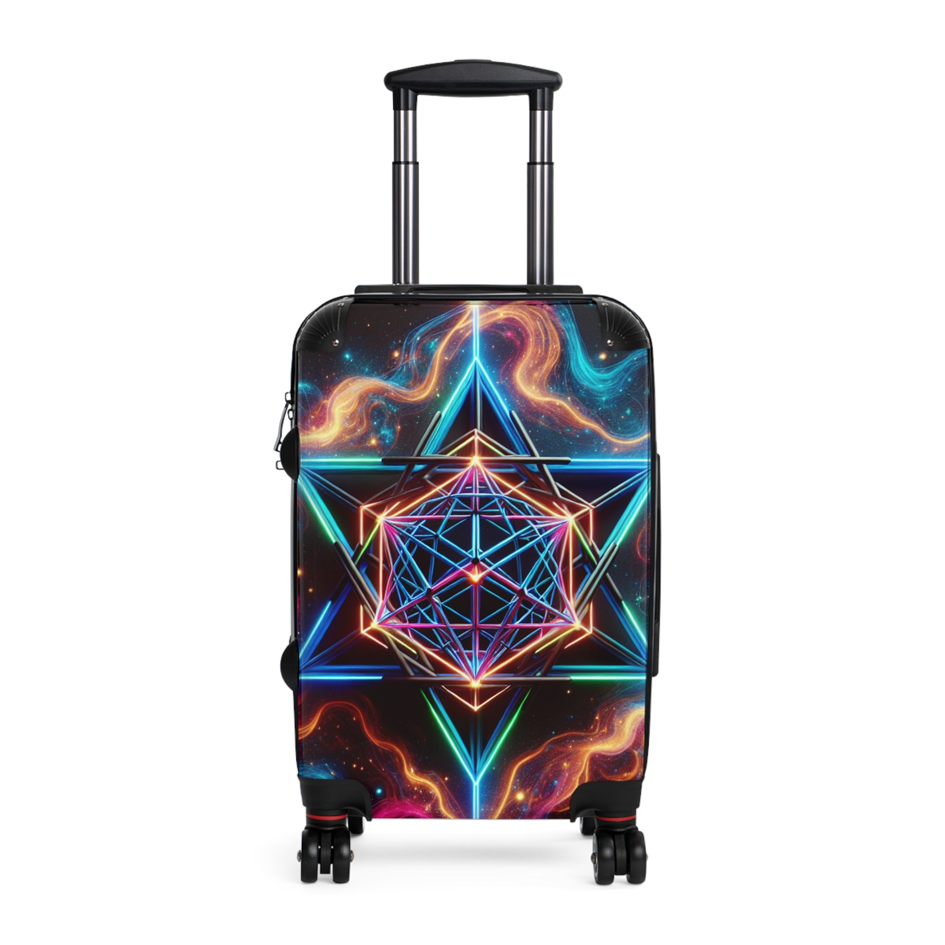 Colorful Geometric Suitcase | Travel Luggage, Stylish Carry-On, Unique Gift, Bohemian Aesthetic, Festival Essentials