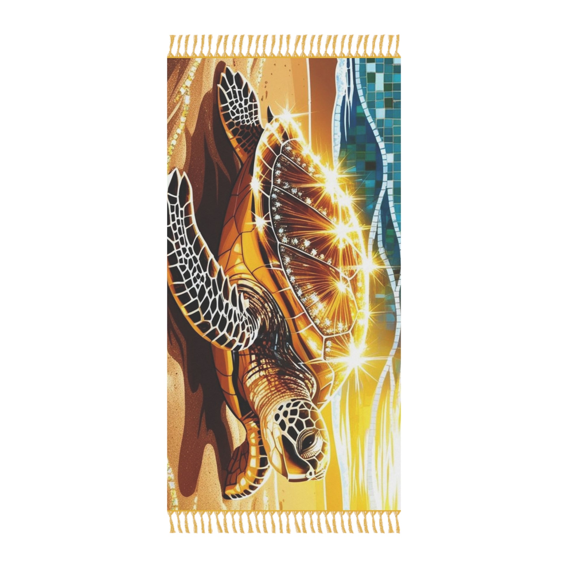 Boho Beach Towel | Turtle Design | Summer Essentials | Outdoor Relaxation | Beach Gift | Eco-Friendly Towel