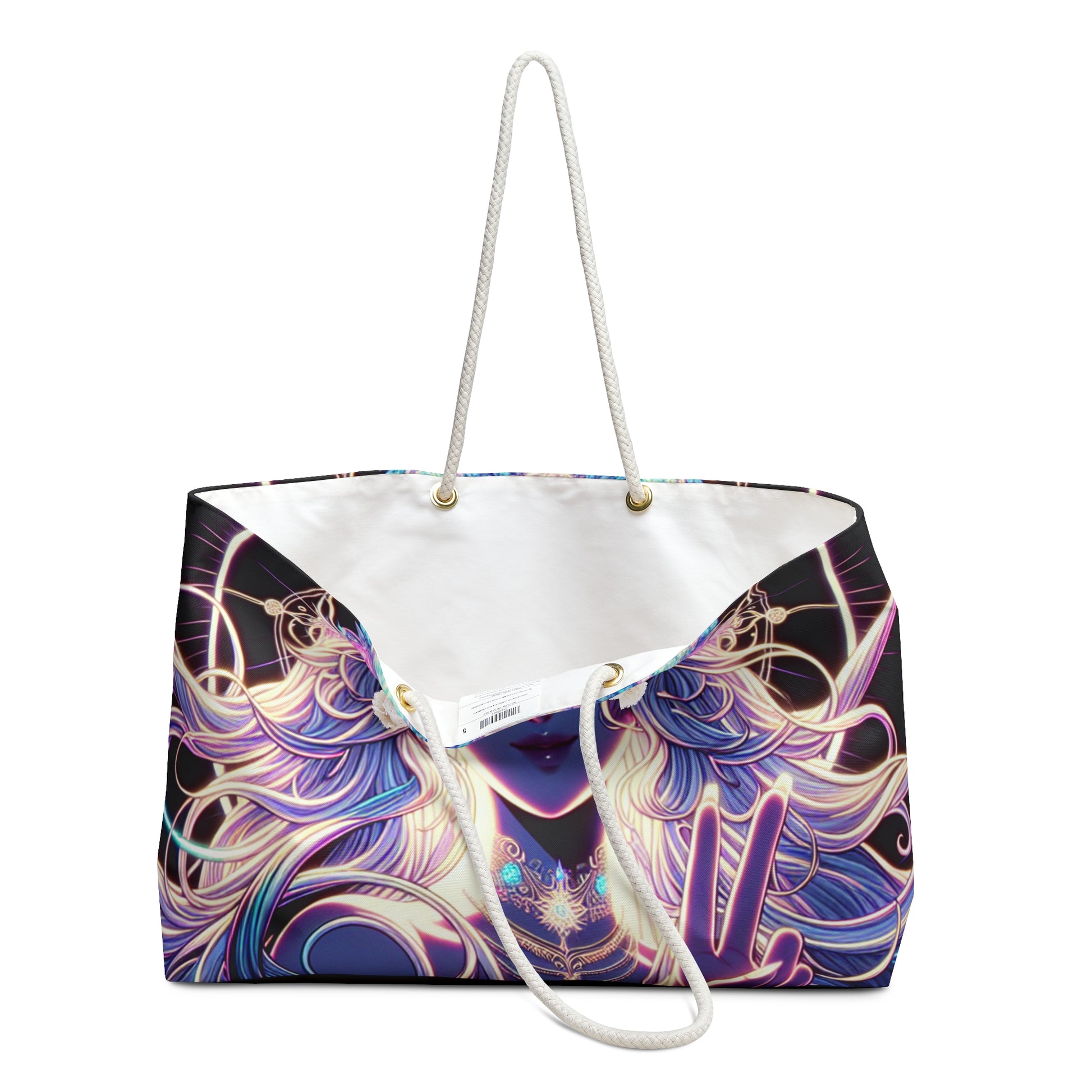 Mystical Goddess Weekender Bag | Boho Travel Tote, Artsy Beach Bag, Overnight Luggage, Spiritual Carryall, Unique Gift for Anime Lovers