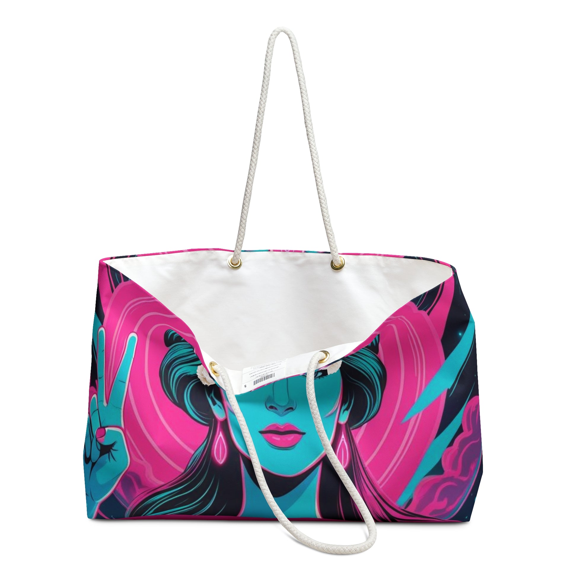 Vibrant Goddess Weekender Bag, Travel Tote, Beach Bag, Yoga Bag, Weekend Getaway, Boho Chic, Statement Accessory