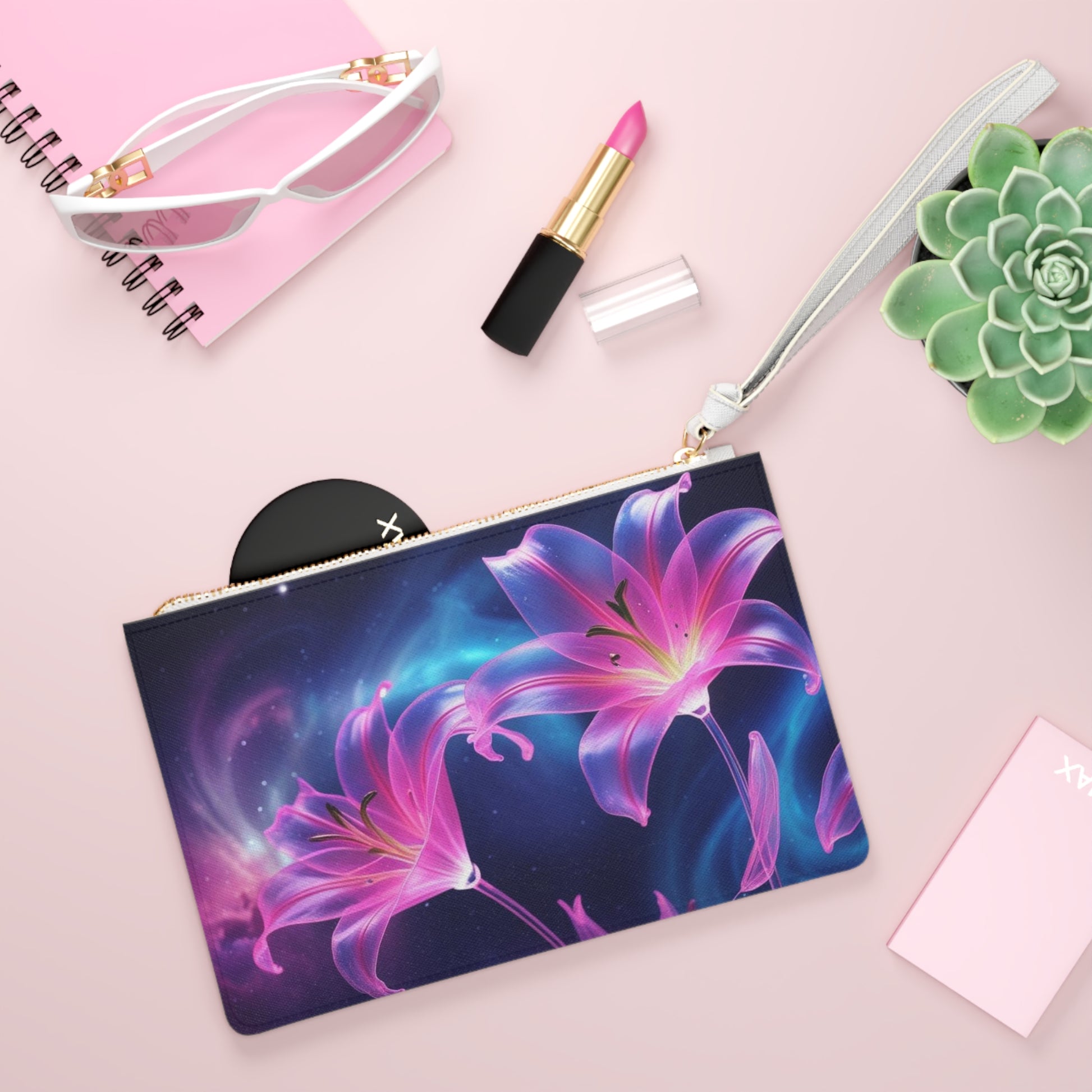 Floral Clutch Bag, Elegant Wristlet, Evening Purse, Vibrant Accessory, Gift for Her, Date Night Essential