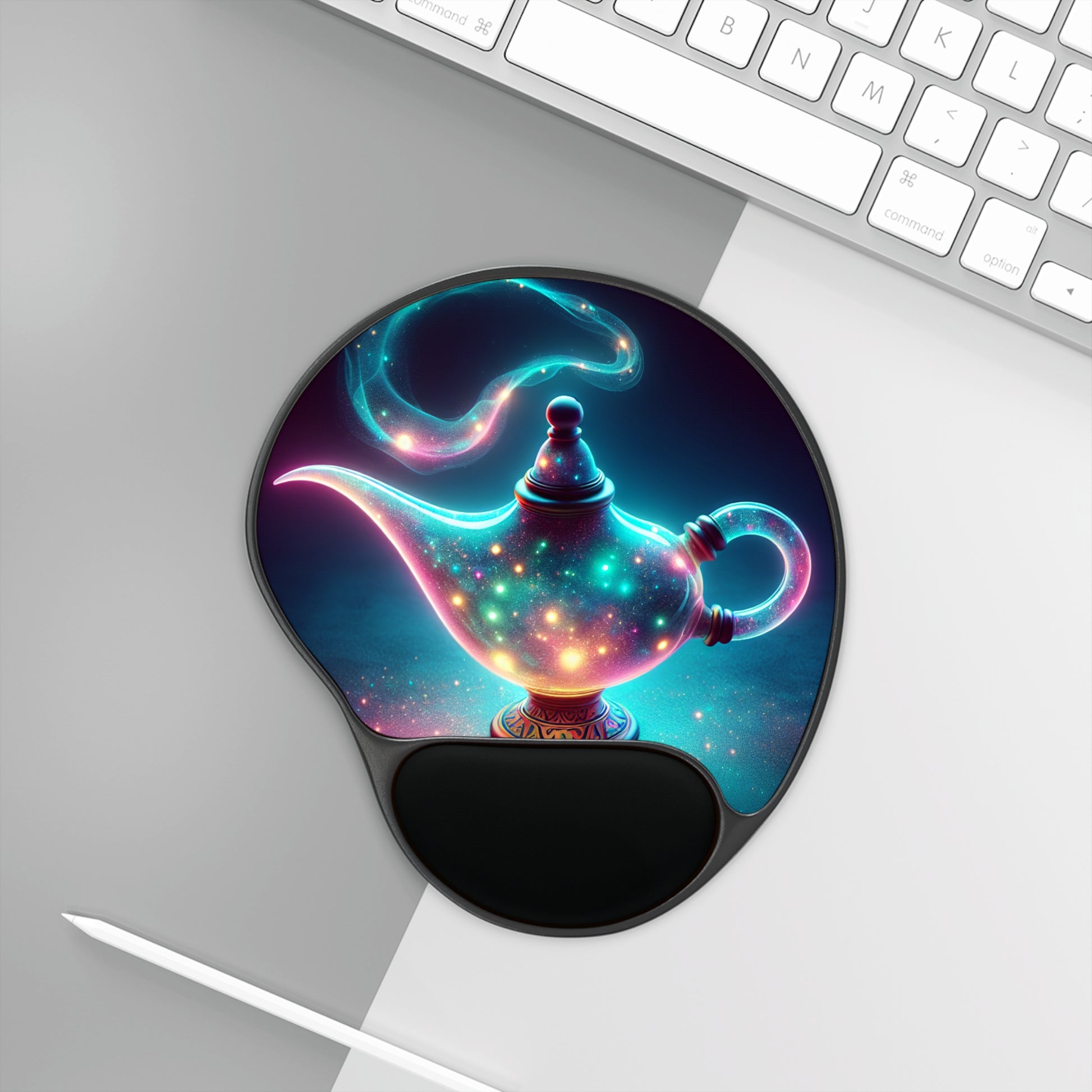 Magical Genie Mouse Pad With Wrist Rest - Colorful Office Desk Accessory, Gamer Gift, Home Office Decor, Fantasy Mousepad