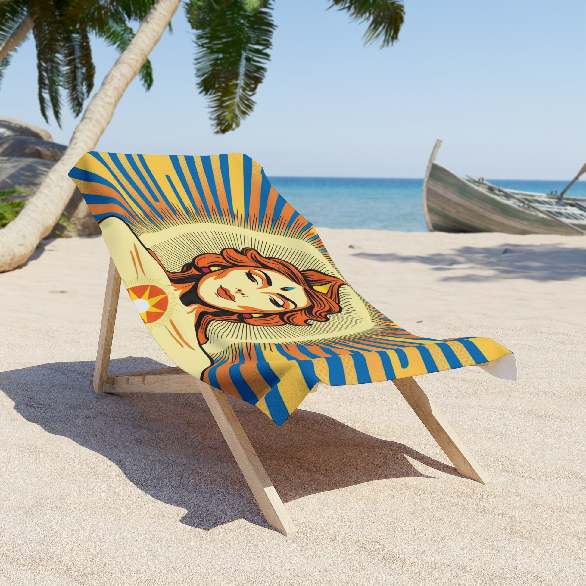 Bohemian Sun Goddess Beach Towel | Vibrant Poolside Towel, Spiritual Gift, Summer Essentials, Yoga Retreat, Divine Goddess Beach Vibes