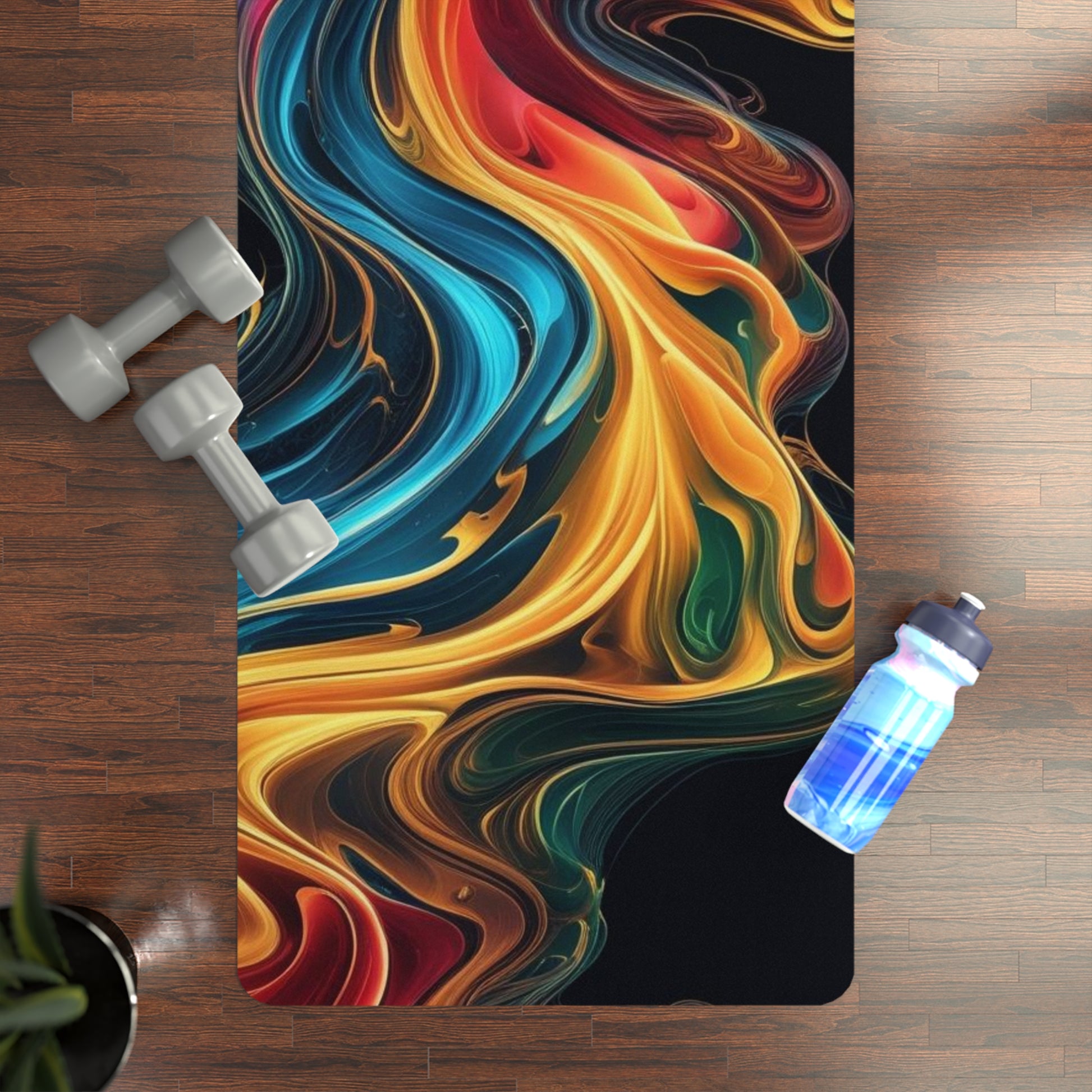 Vibrant Rubber Yoga Mat for Mindfulness and Fitness, Non-Slip Exercise Mat, Colorful Yoga Accessory, Gift for Yogi, Home Gym Essentials