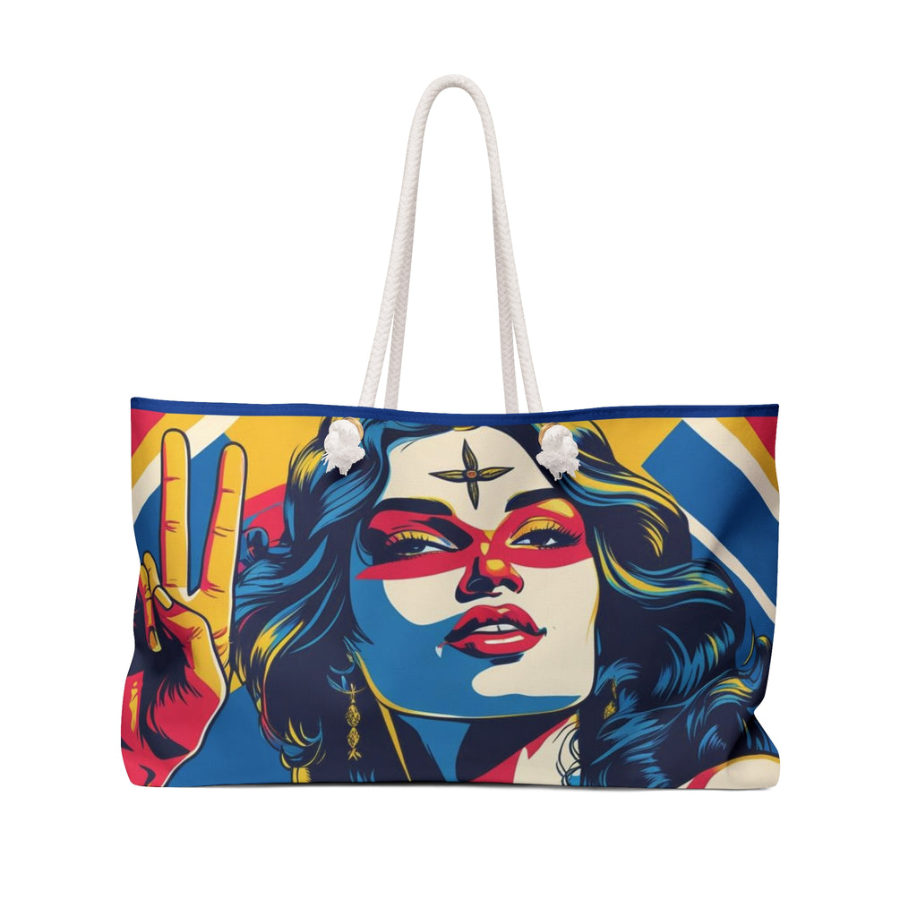 Vibrant Weekender Bag - Bohemian Style Tote, Travel Eco-Friendly Bag, Beach or Gym Essentials, Statement Handbag, Gift for Her