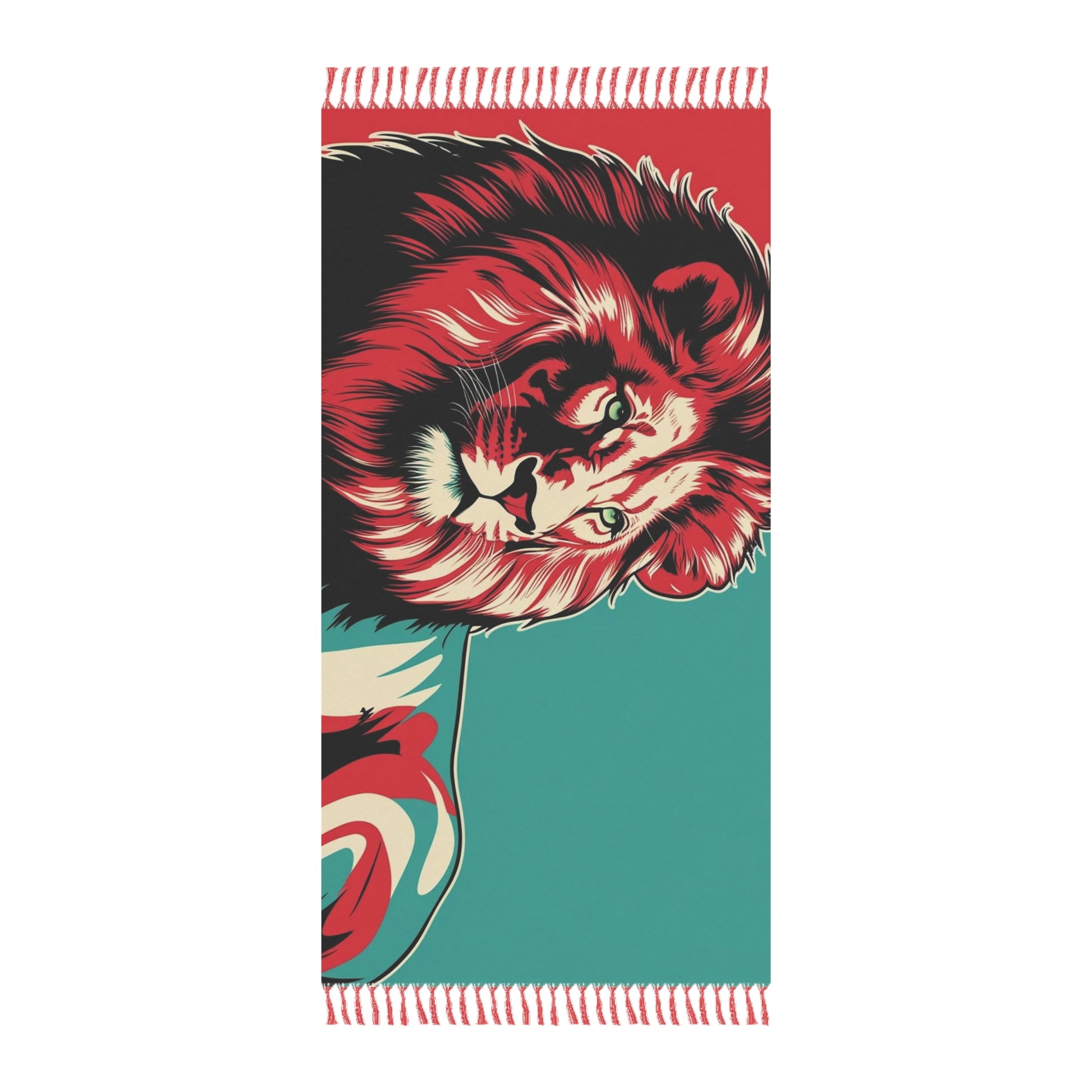 Boho Lion Beach Towel, Vibrant Beach Decor, Bohemian Gift, Poolside Essential, Perfect for Summer Vacations
