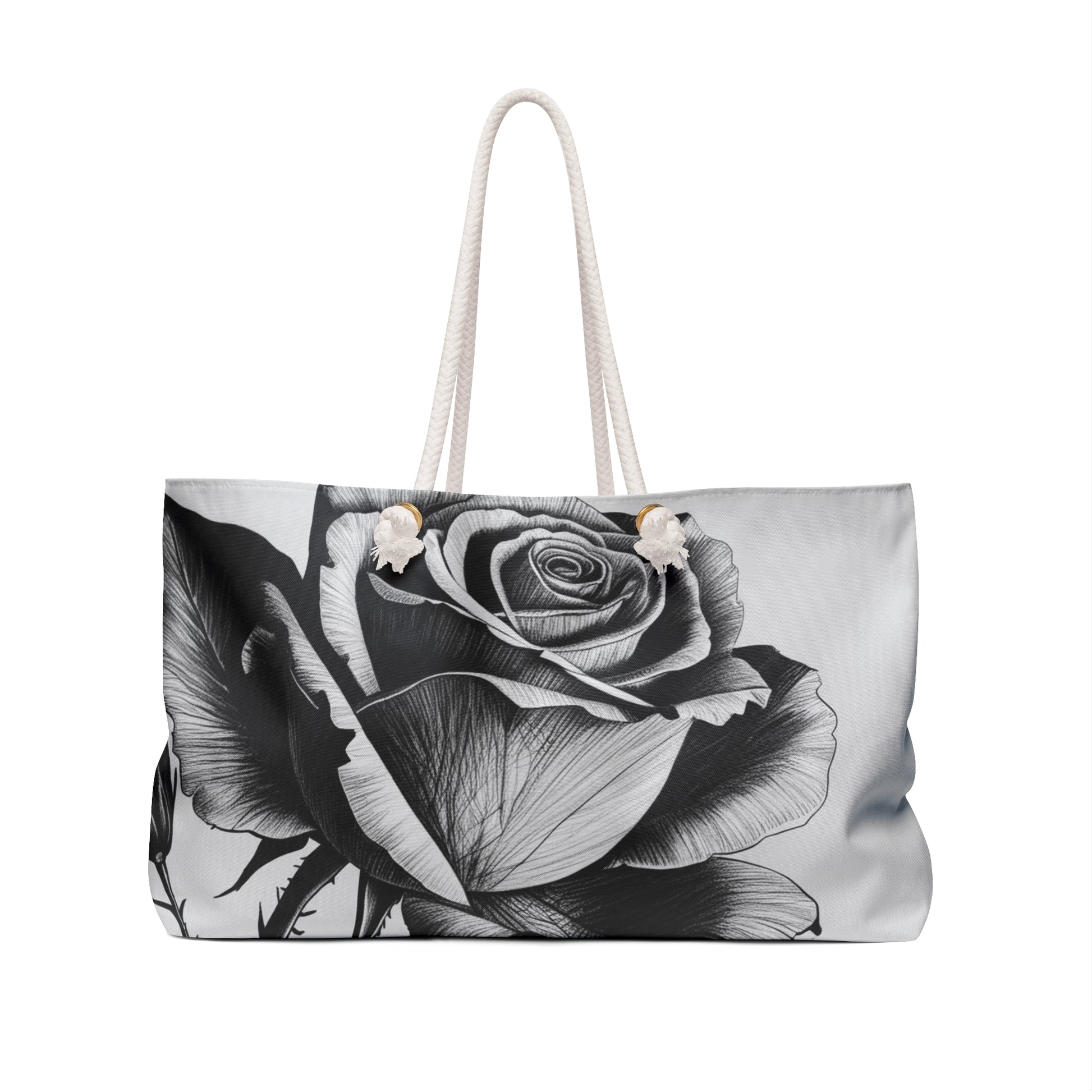 Elegant Rose Weekender Bag, Travel Tote, Beach Bag, Gym Holdall, Floral Carryall for Adventurers, Carryall Carry-On Travel Bag
